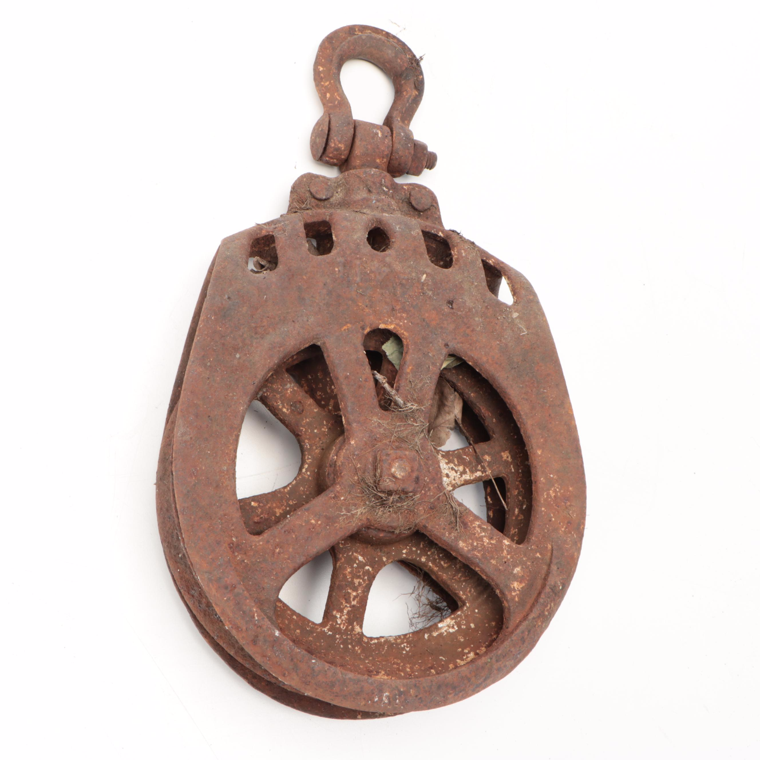 Vintage Cast Iron and Metal Pulleys