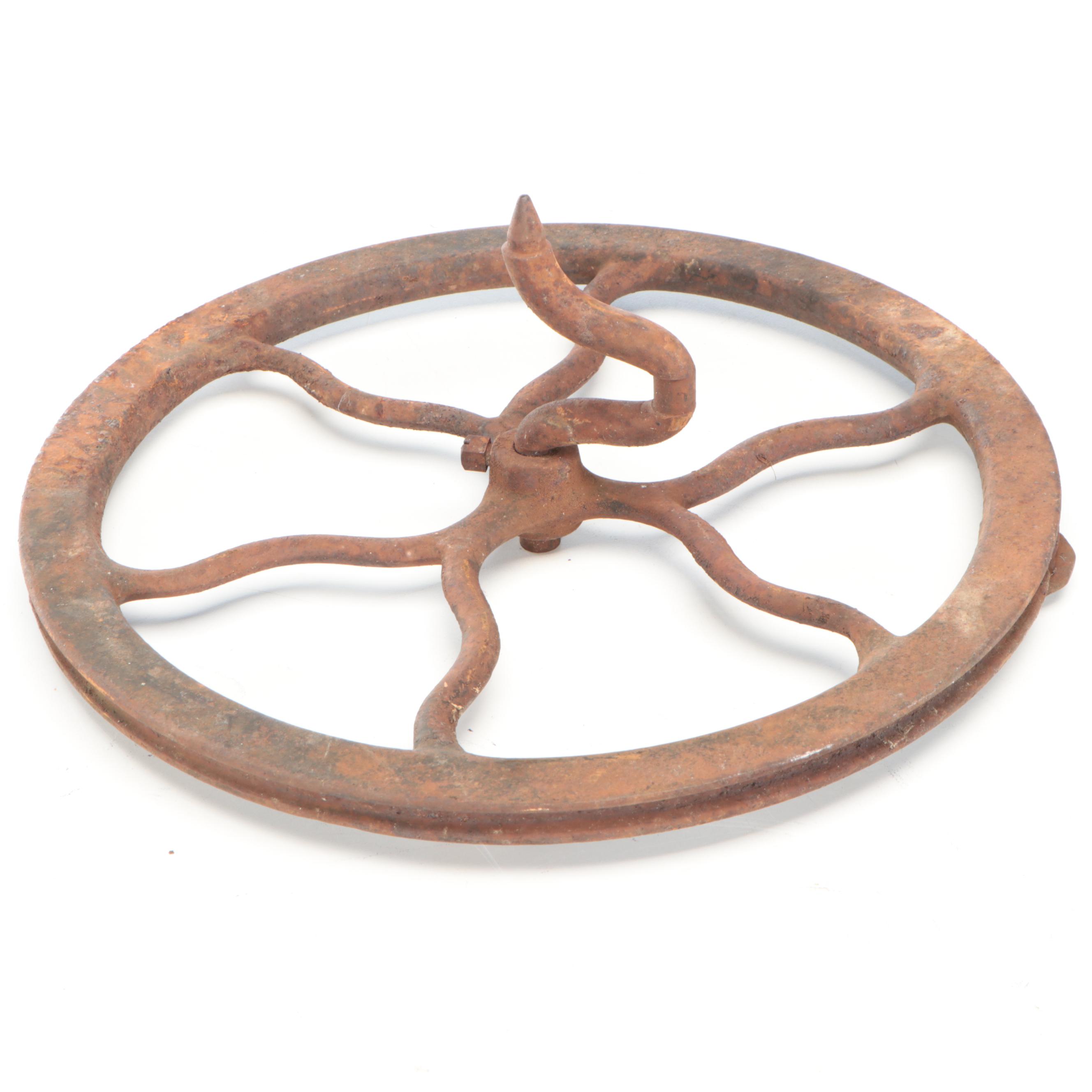Vintage Cast Iron and Metal Pulleys