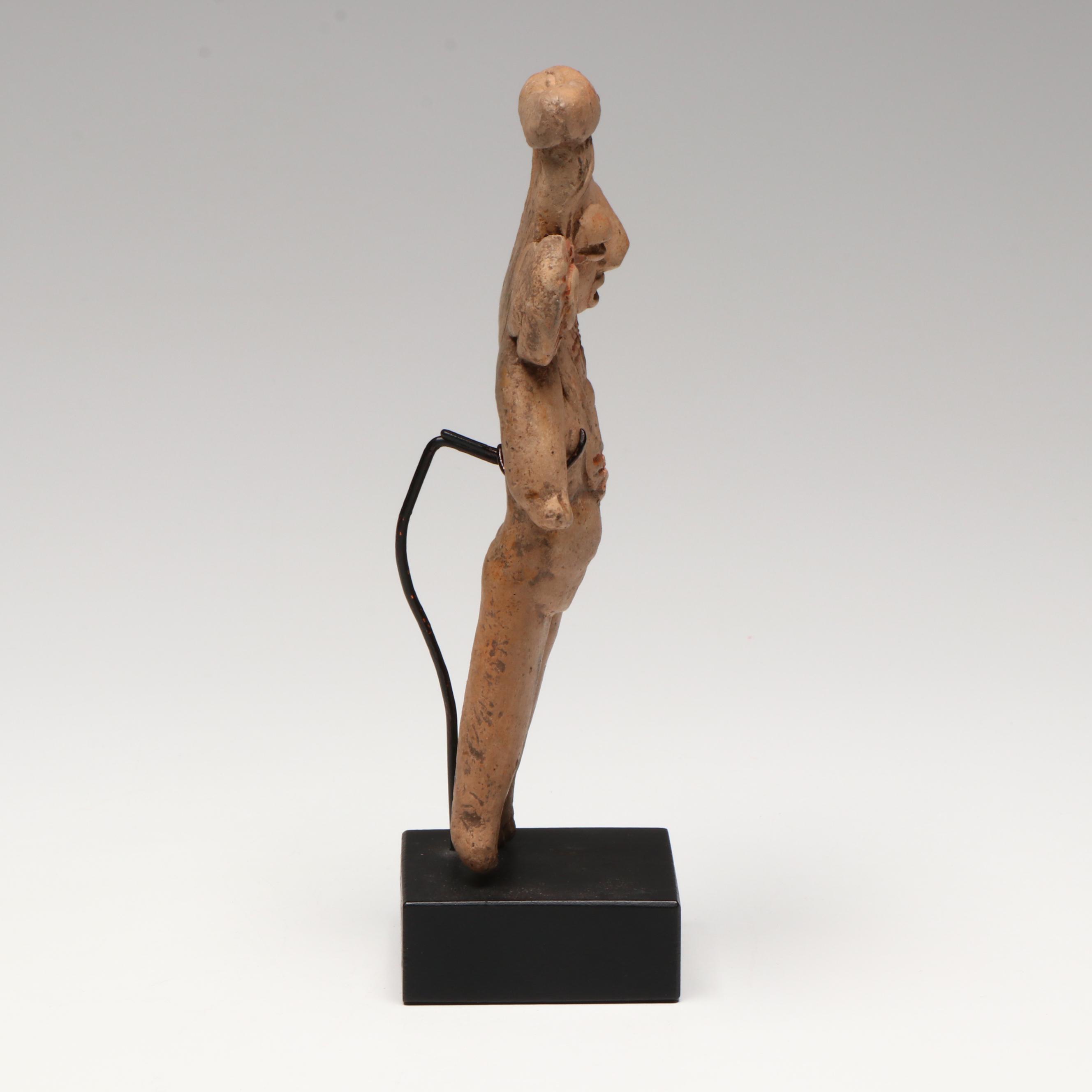 Pre-Columbian Michoacan Pottery Standing Pretty Lady Figure, Circa 550–100 BCE