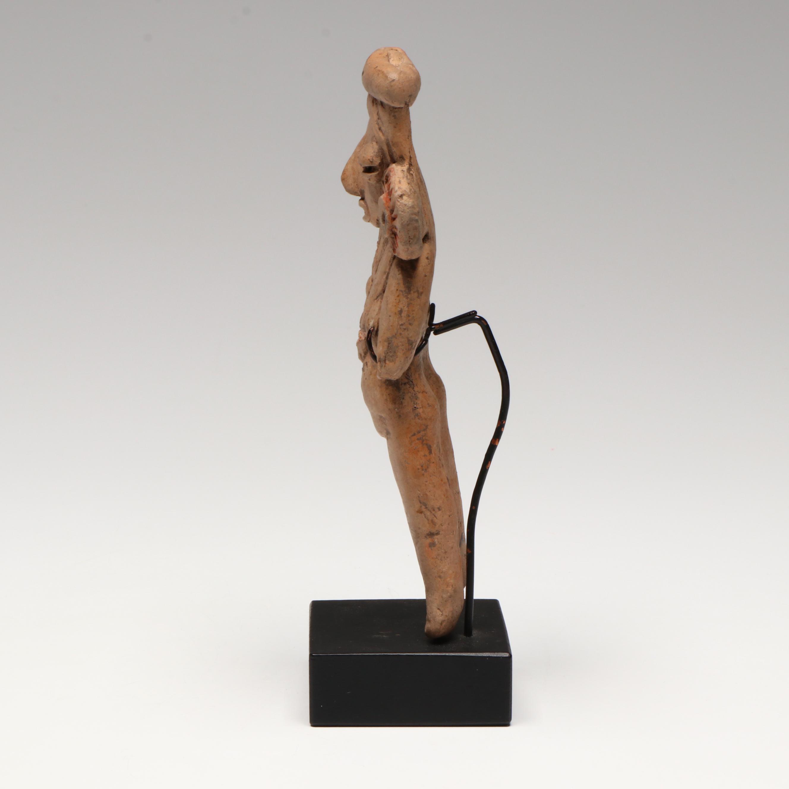 Pre-Columbian Michoacan Pottery Standing Pretty Lady Figure, Circa 550–100 BCE