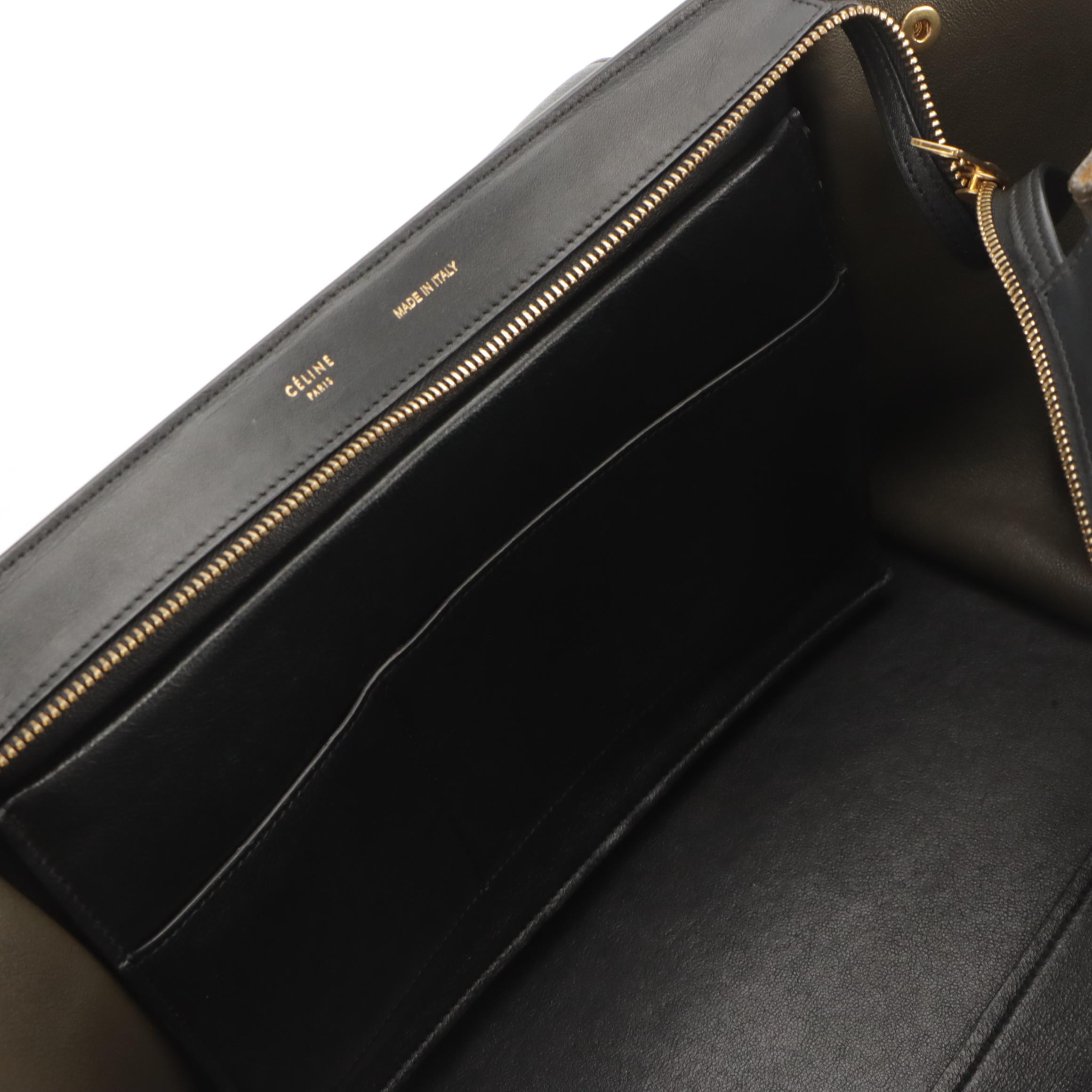 Céline Trapèze Two-Way Bag in Tricolor Calfskin Leather and Suede