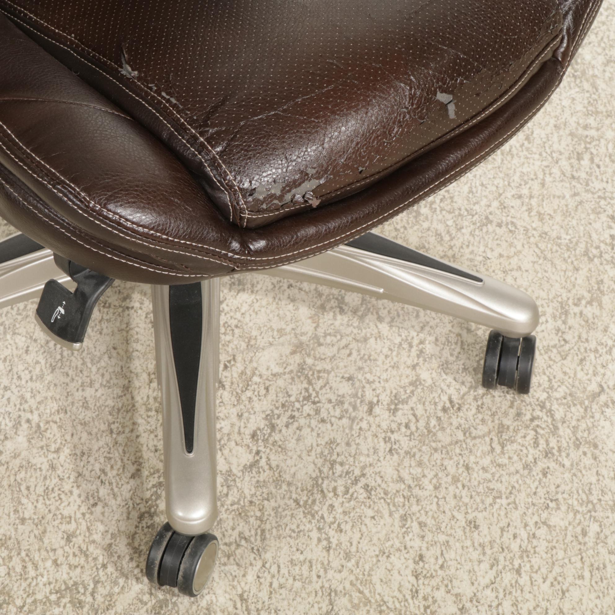 Rolling Swivel Office Chair with Faux Leather Upholstery, 2013