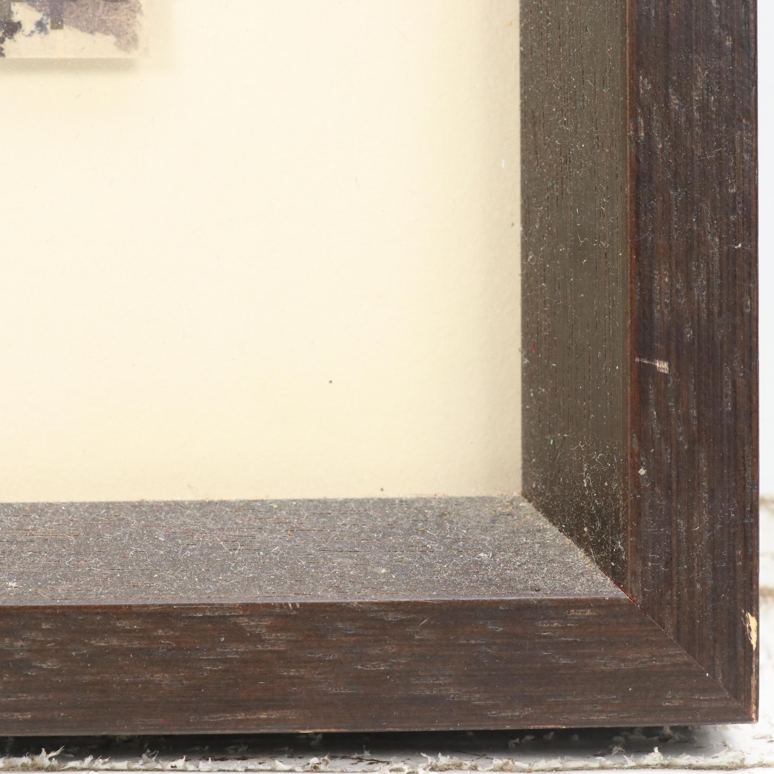 Modernist Industrial Landscape Mixed Media Painting, Late 20th Century