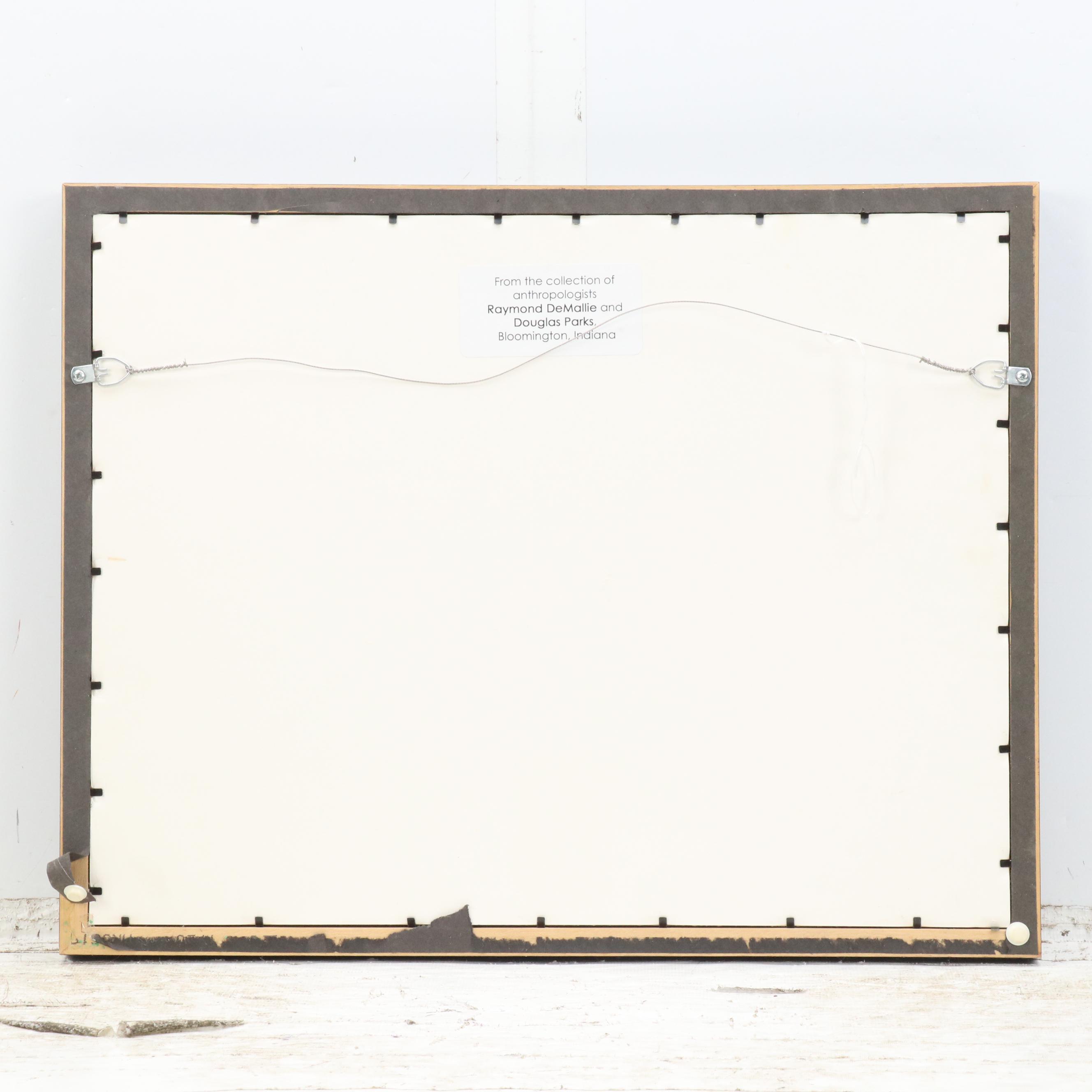 Modernist Industrial Landscape Mixed Media Painting, Late 20th Century