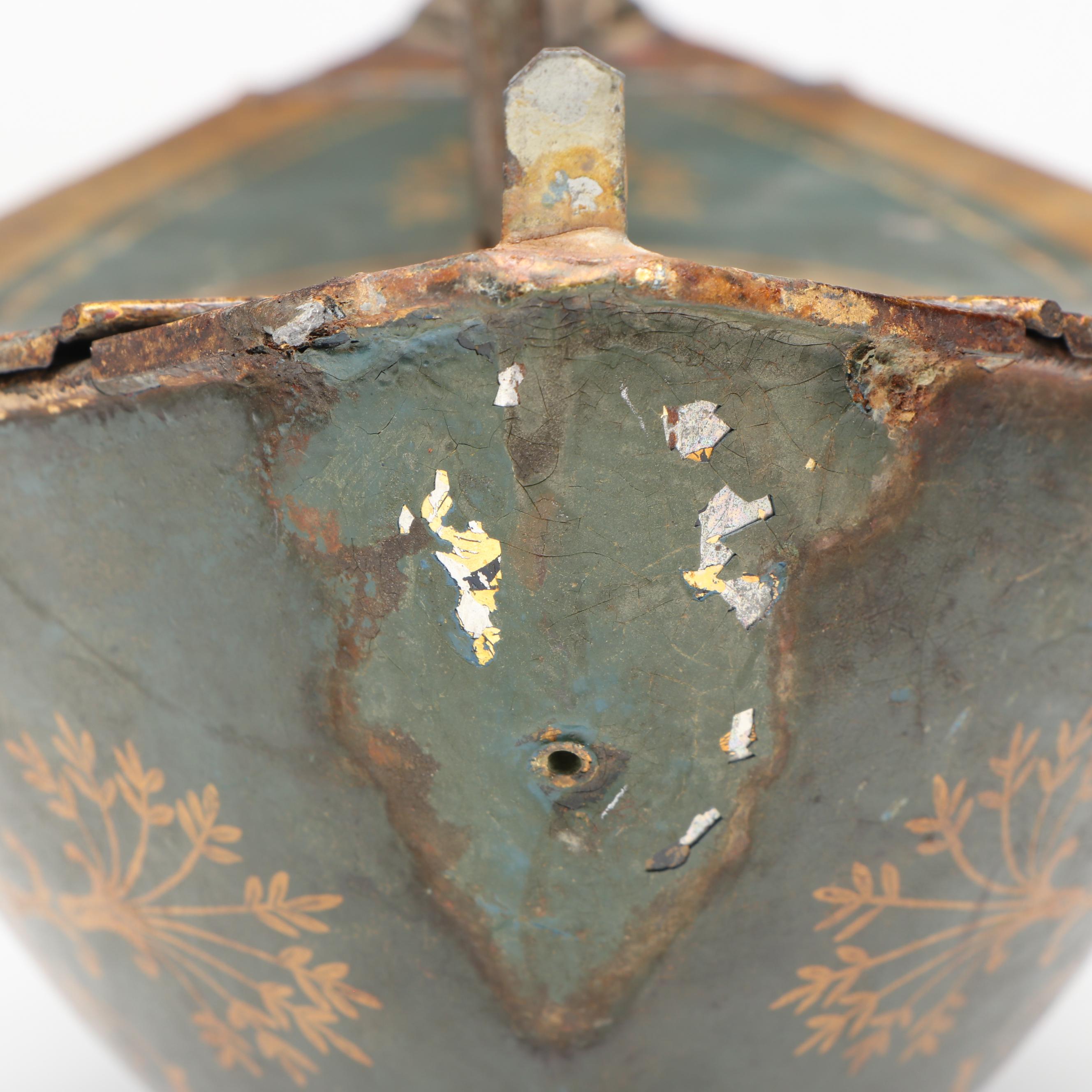 Napoleonic Hand-Painted Tole Egg Warmer, Early to Mid-19th Century