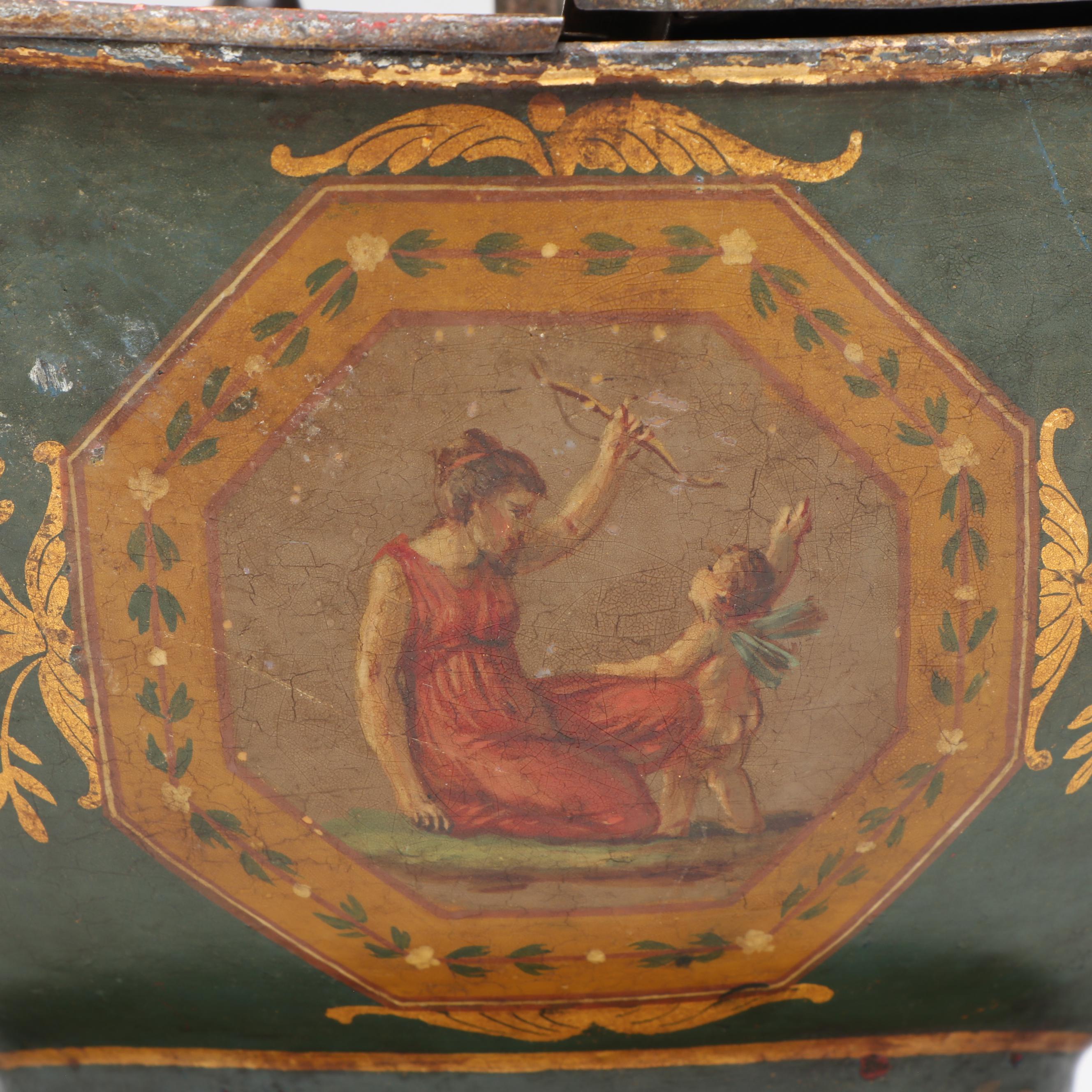 Napoleonic Hand-Painted Tole Egg Warmer, Early to Mid-19th Century