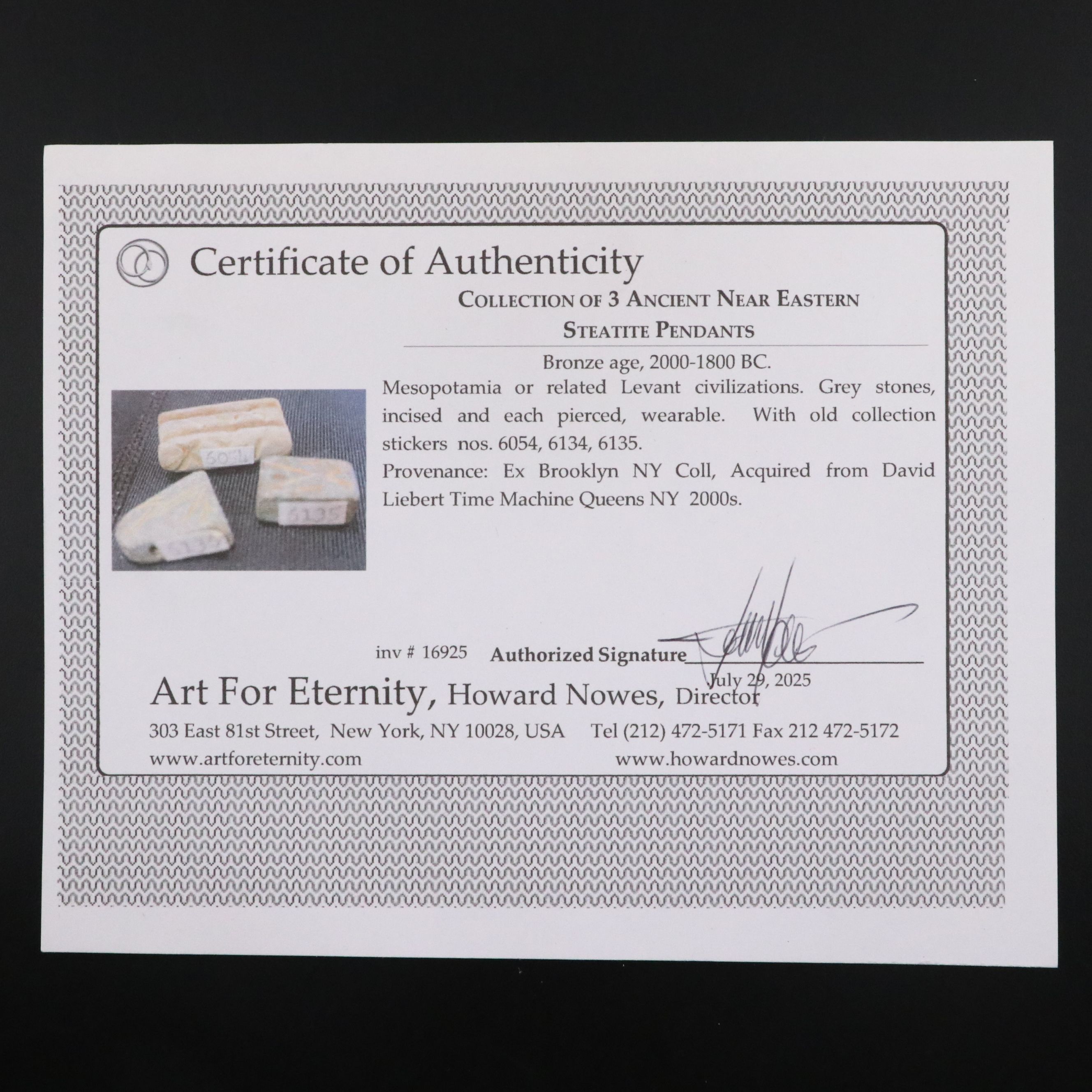 Ancient Near Eastern Steatite Pendants, Circa 2000–1800 BCE