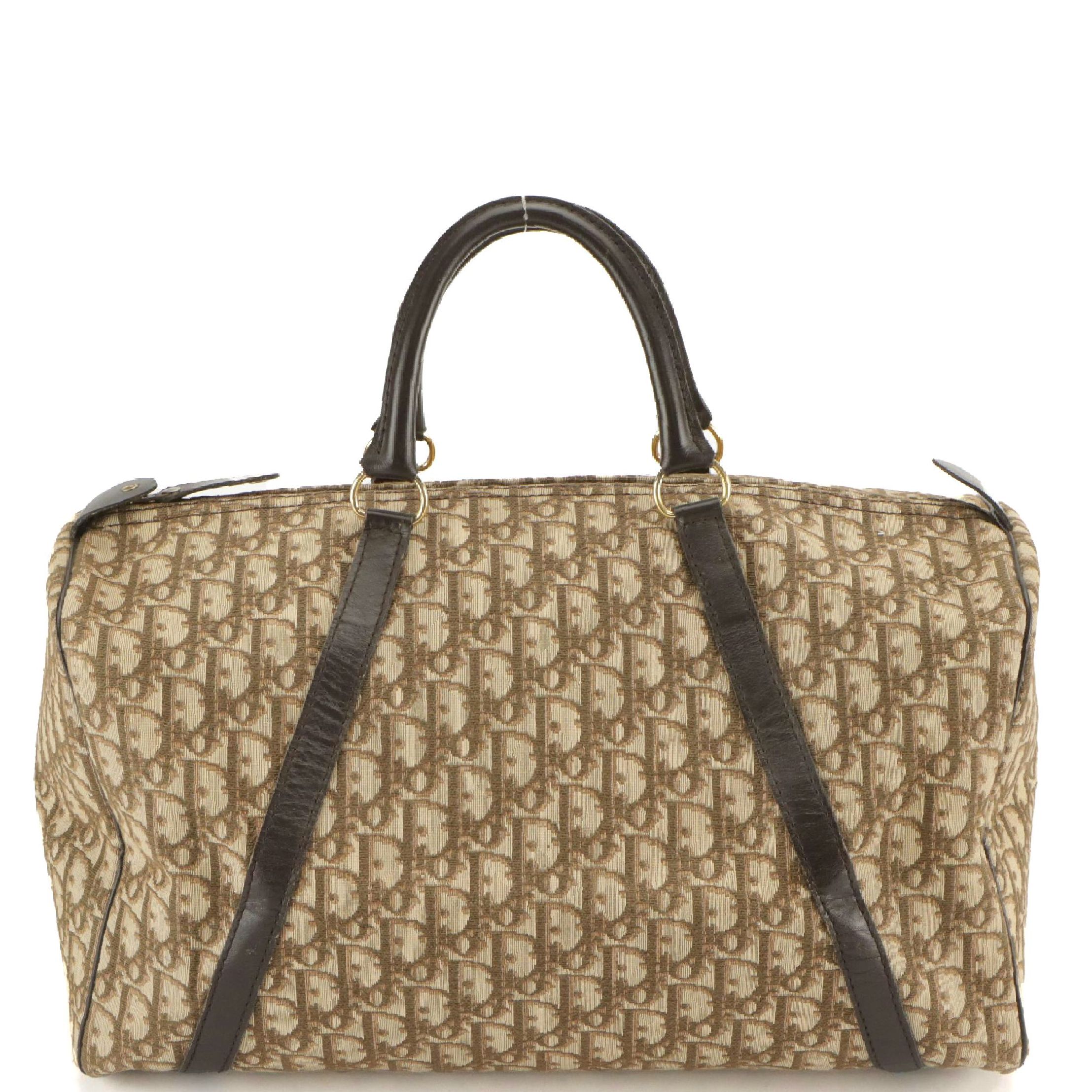 Christian Dior Boston Bag in Scotchgard™ Dior Oblique Brown Canvas, 1970s