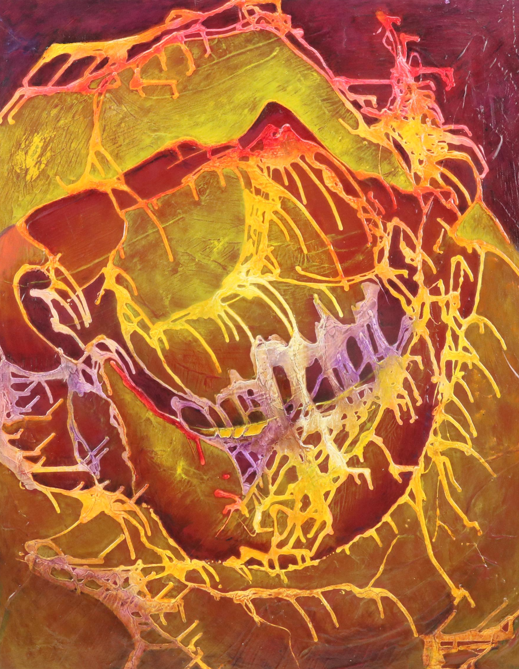 Ann Bowers Abstract Mixed Media Painting, 21st Century