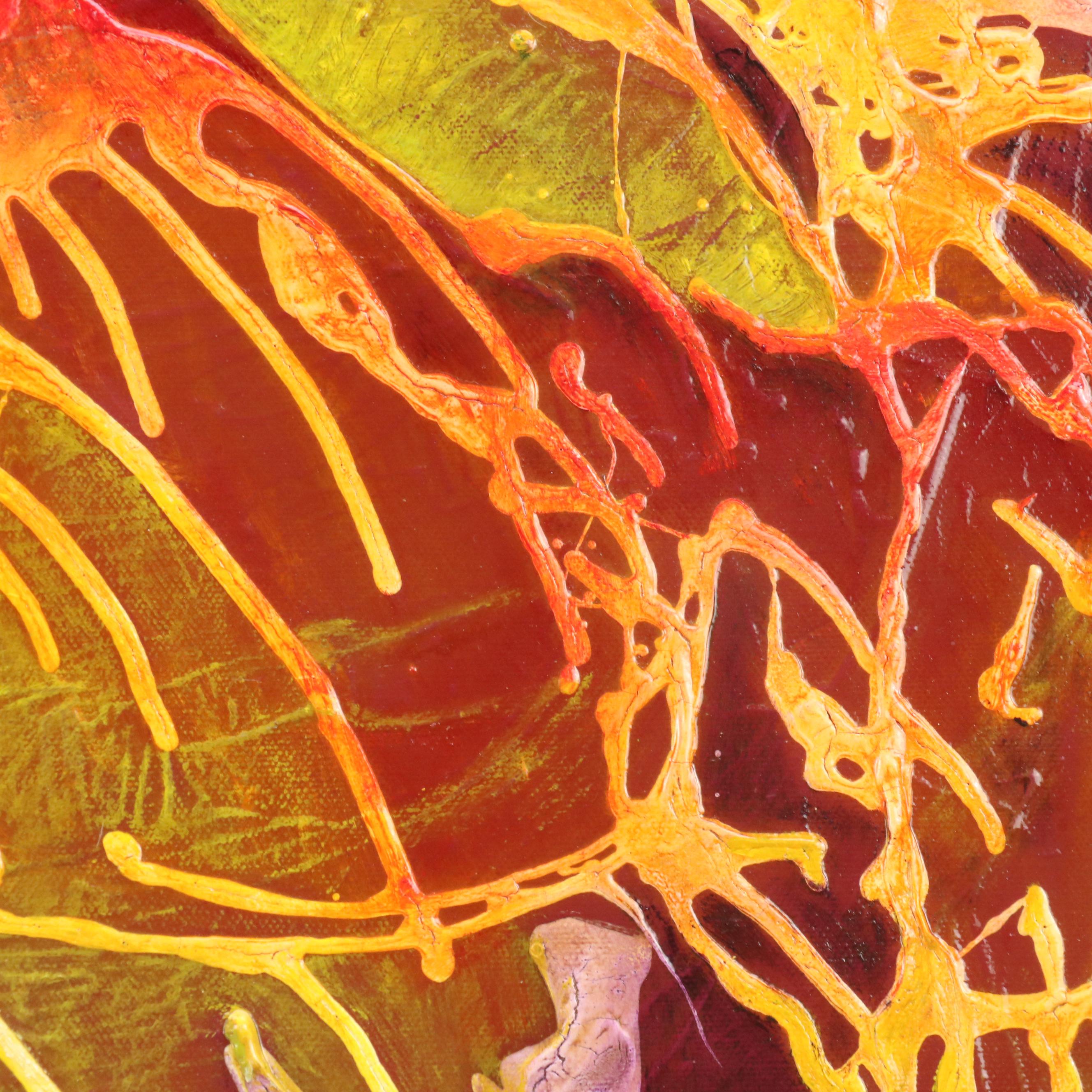 Ann Bowers Abstract Mixed Media Painting, 21st Century