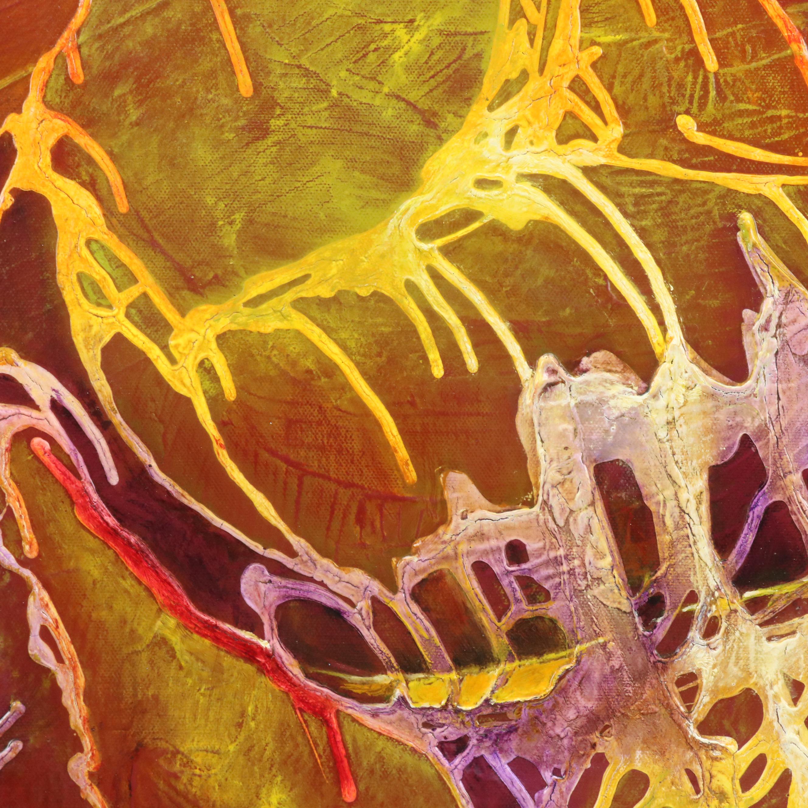 Ann Bowers Abstract Mixed Media Painting, 21st Century