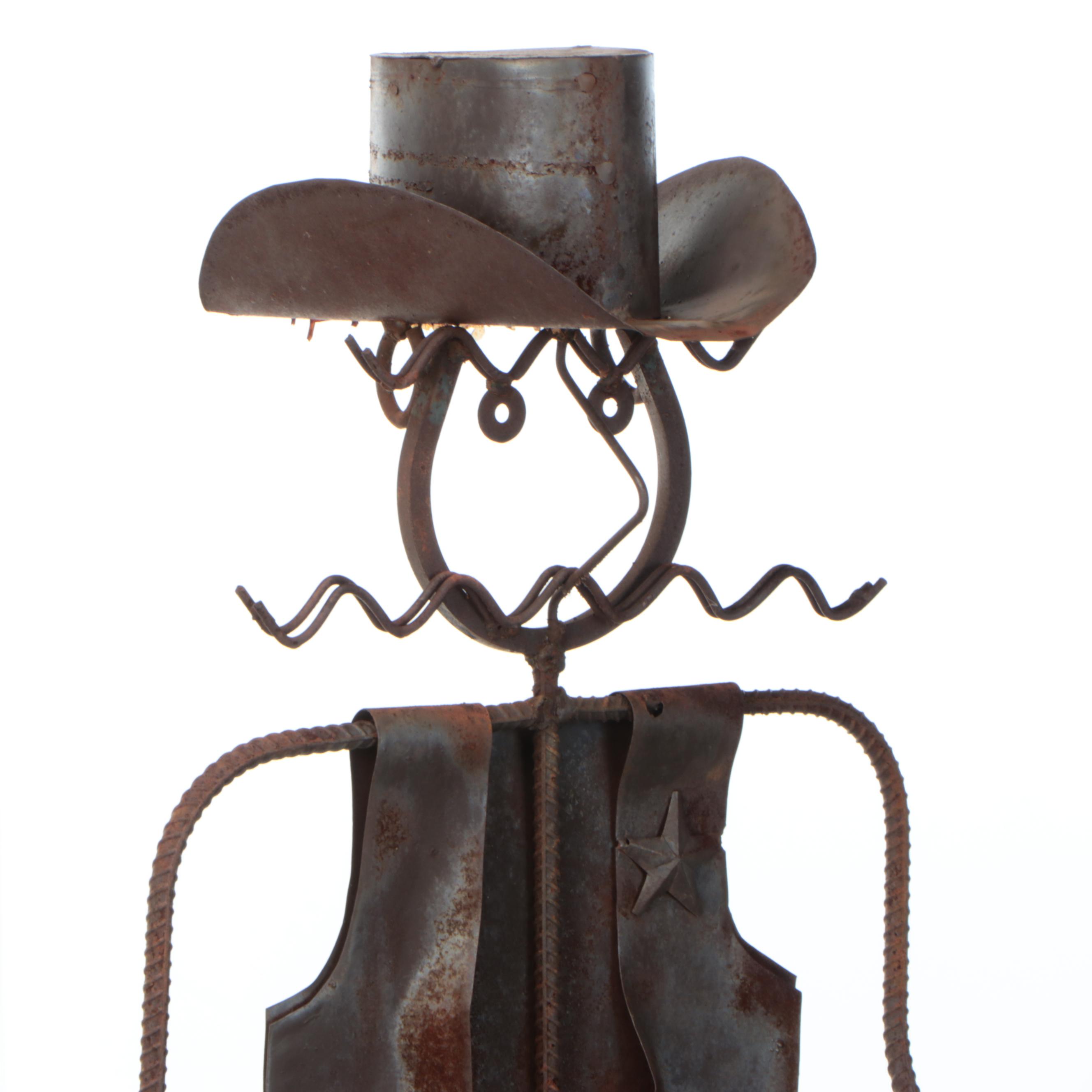 Pair of Sculpted Metal Cowboys