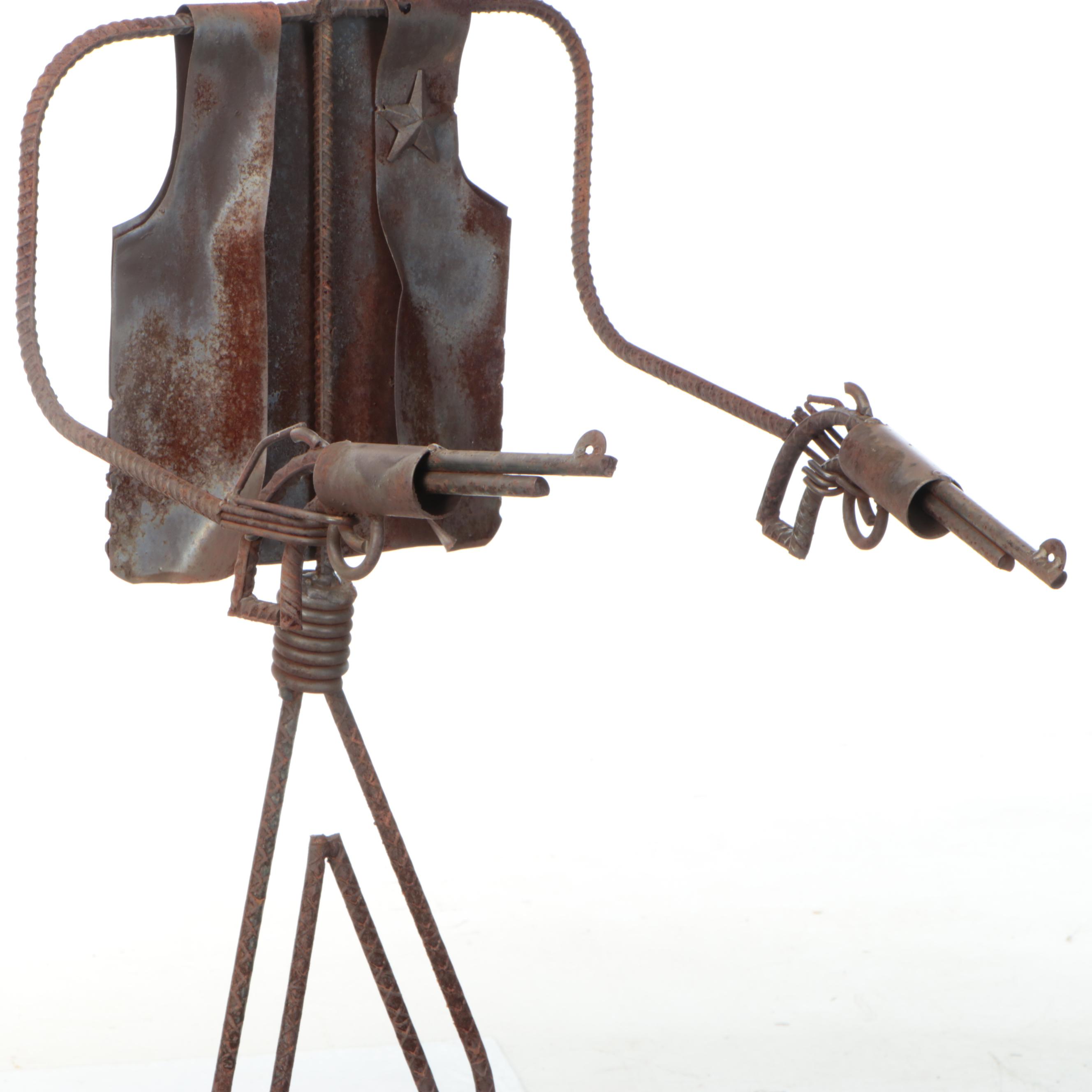 Pair of Sculpted Metal Cowboys