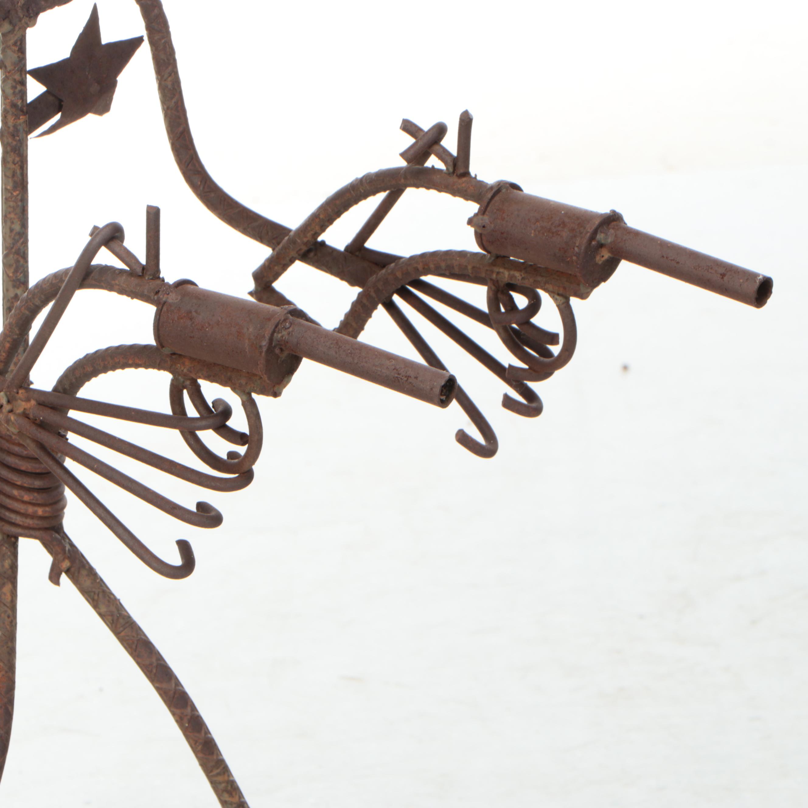 Pair of Sculpted Metal Cowboys