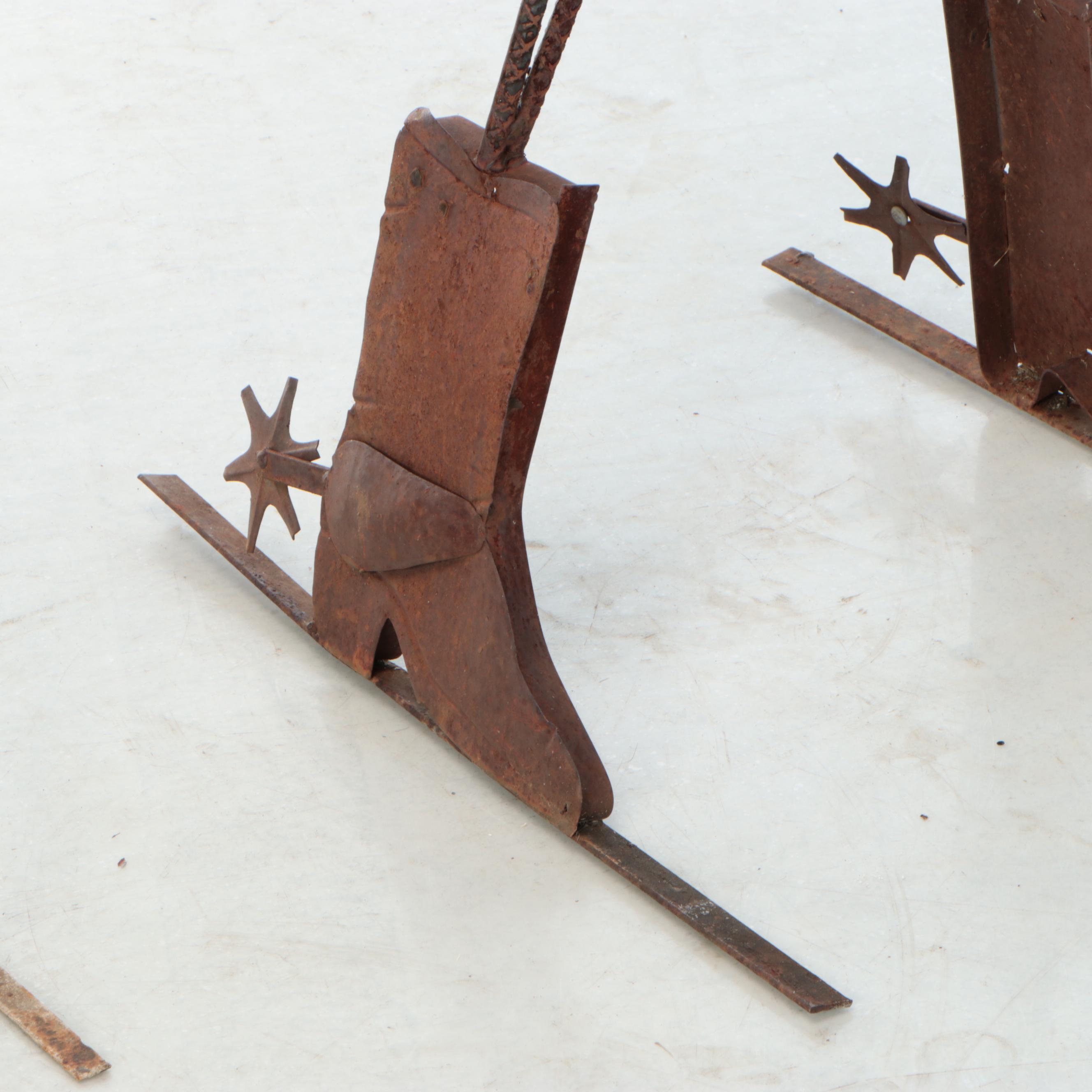 Pair of Sculpted Metal Cowboys