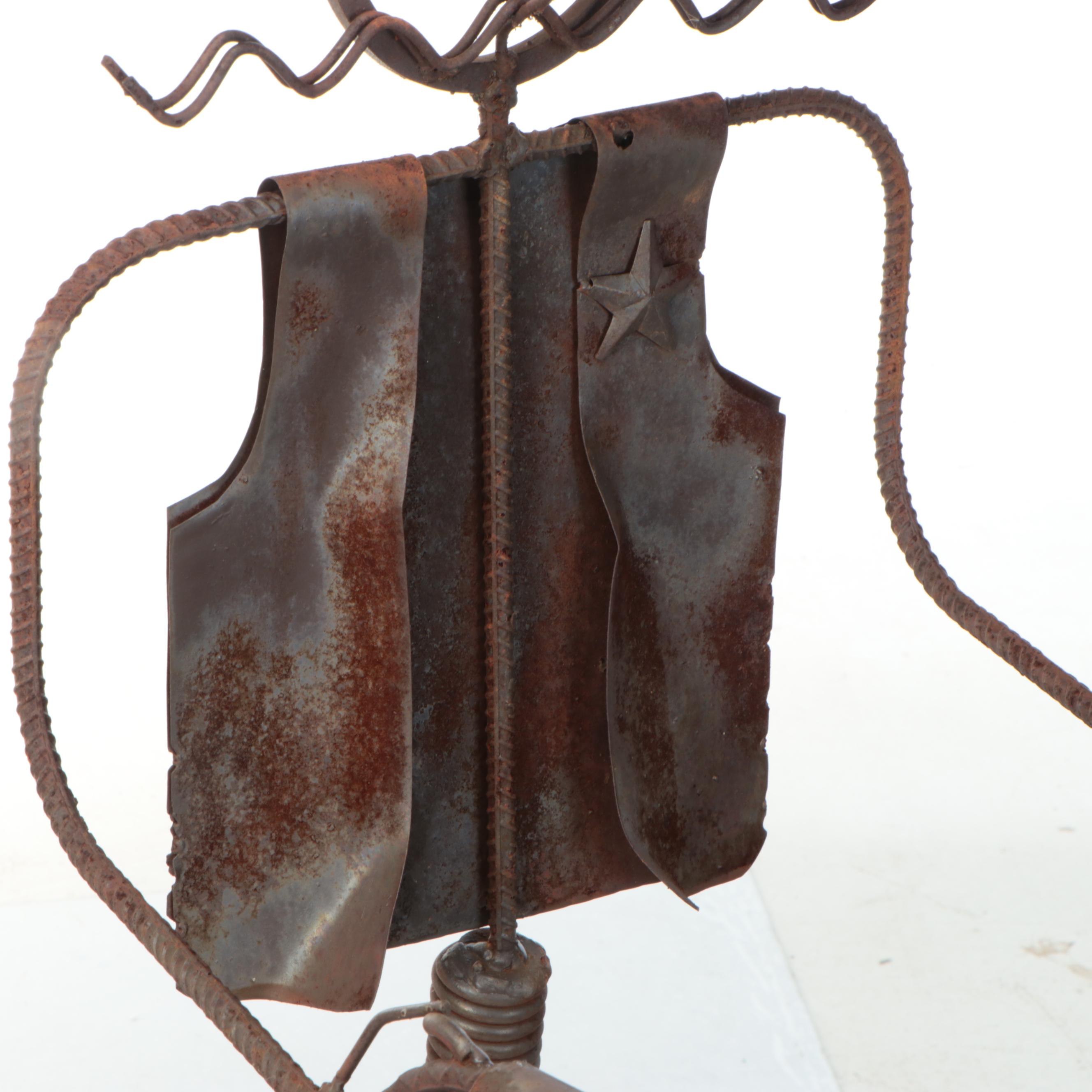 Pair of Sculpted Metal Cowboys