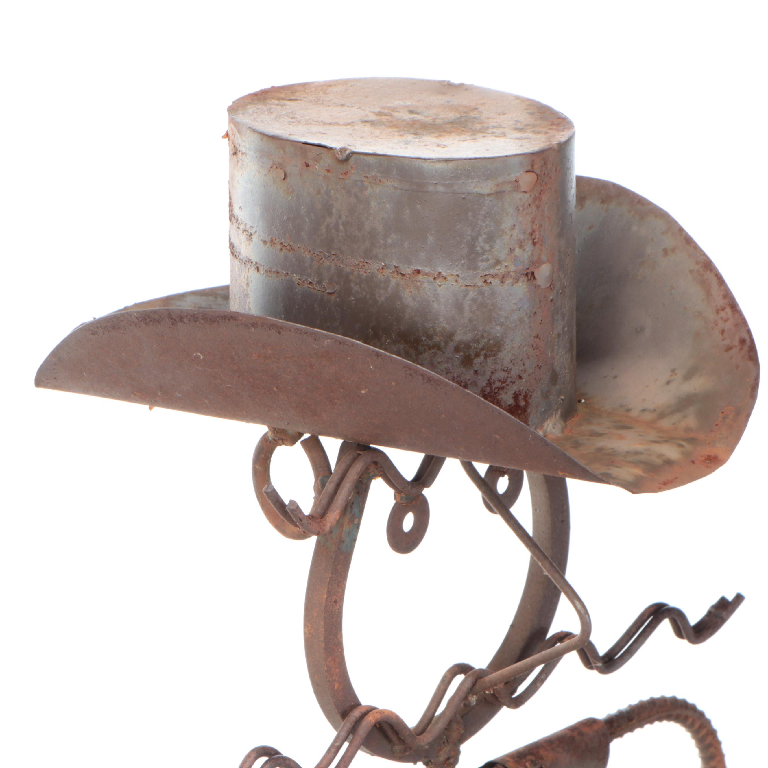 Pair of Sculpted Metal Cowboys