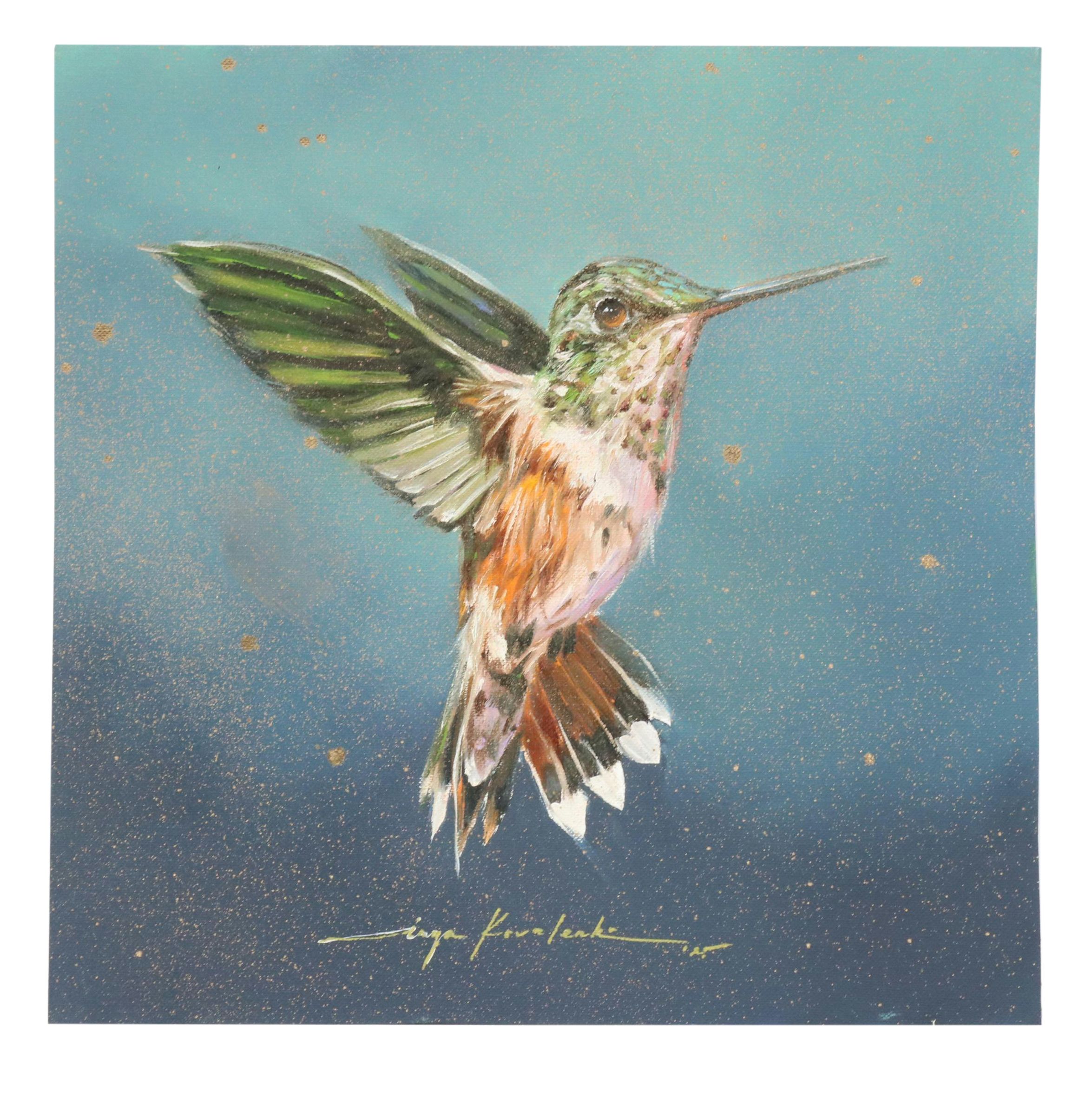 Inga Kovalenko Oil Painting of a Hummingbird, 2025