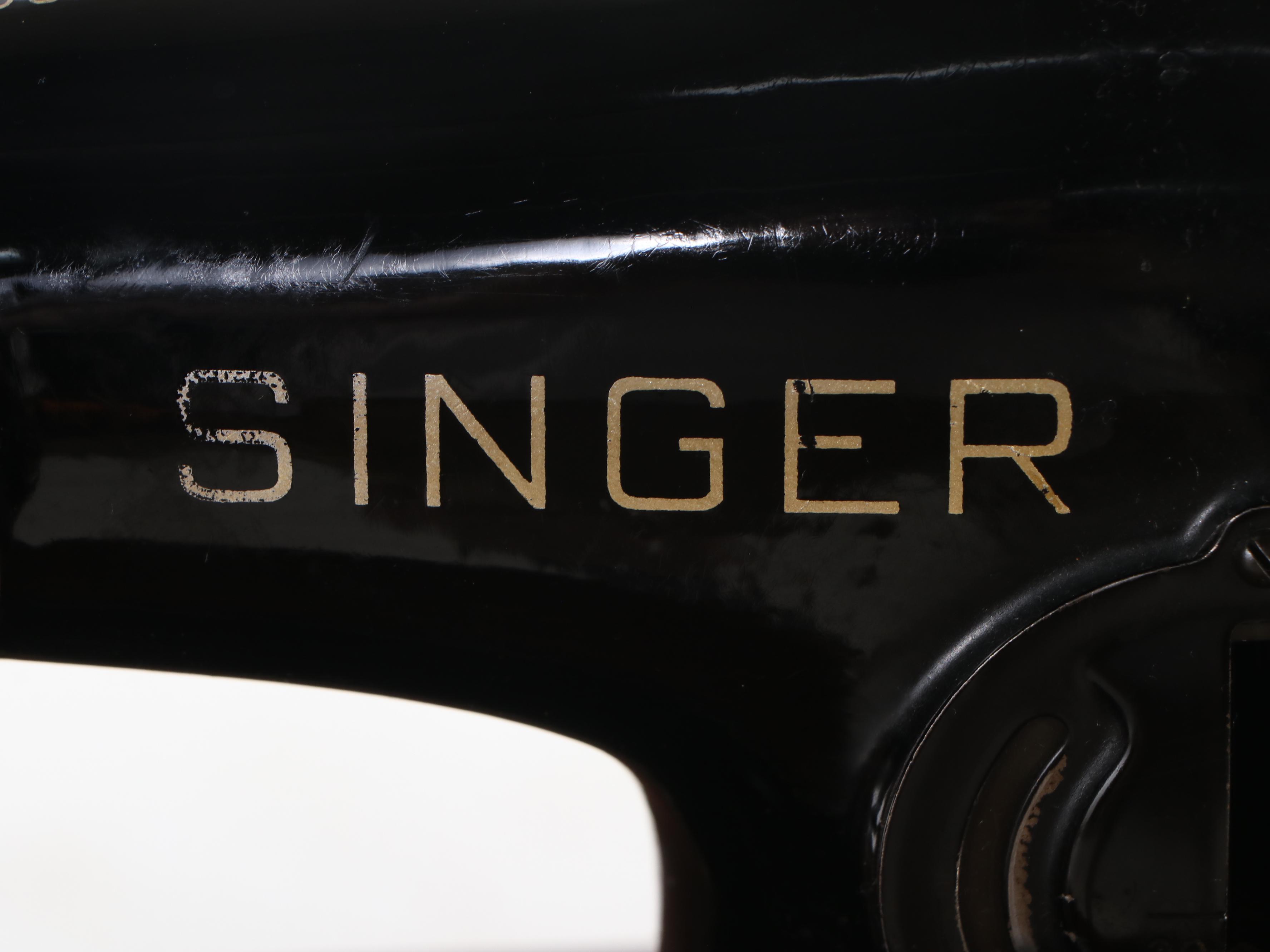 Singer Sewing Machine with Table, Windsor Back Chair and More