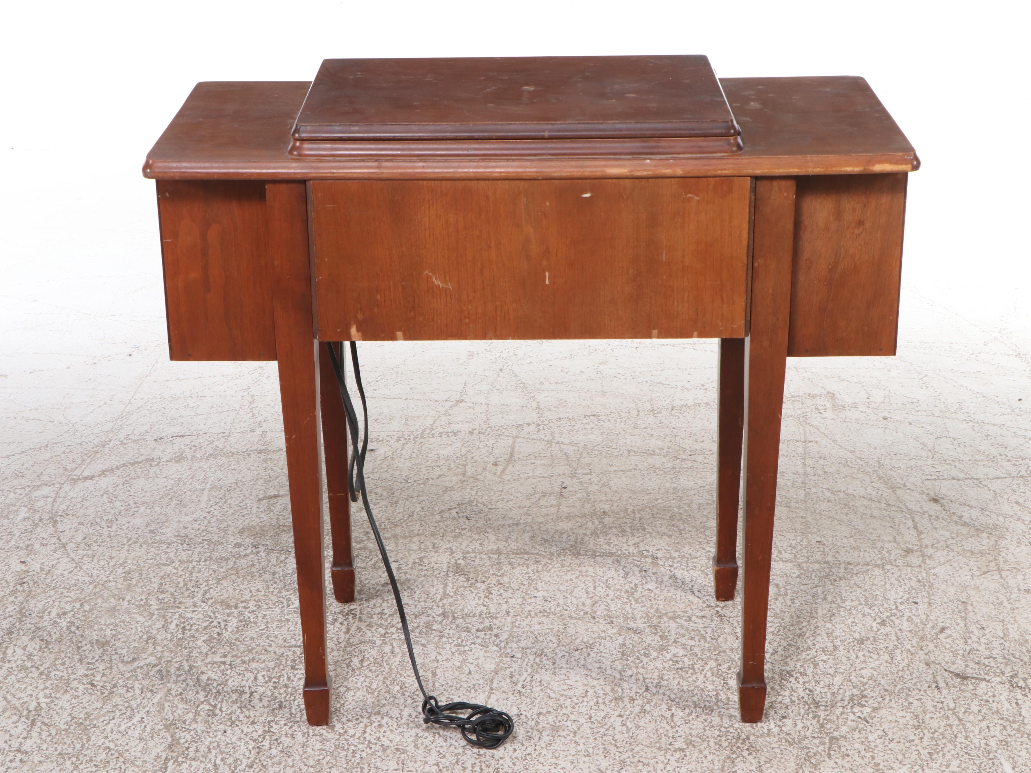 Singer Sewing Machine with Table, Windsor Back Chair and More