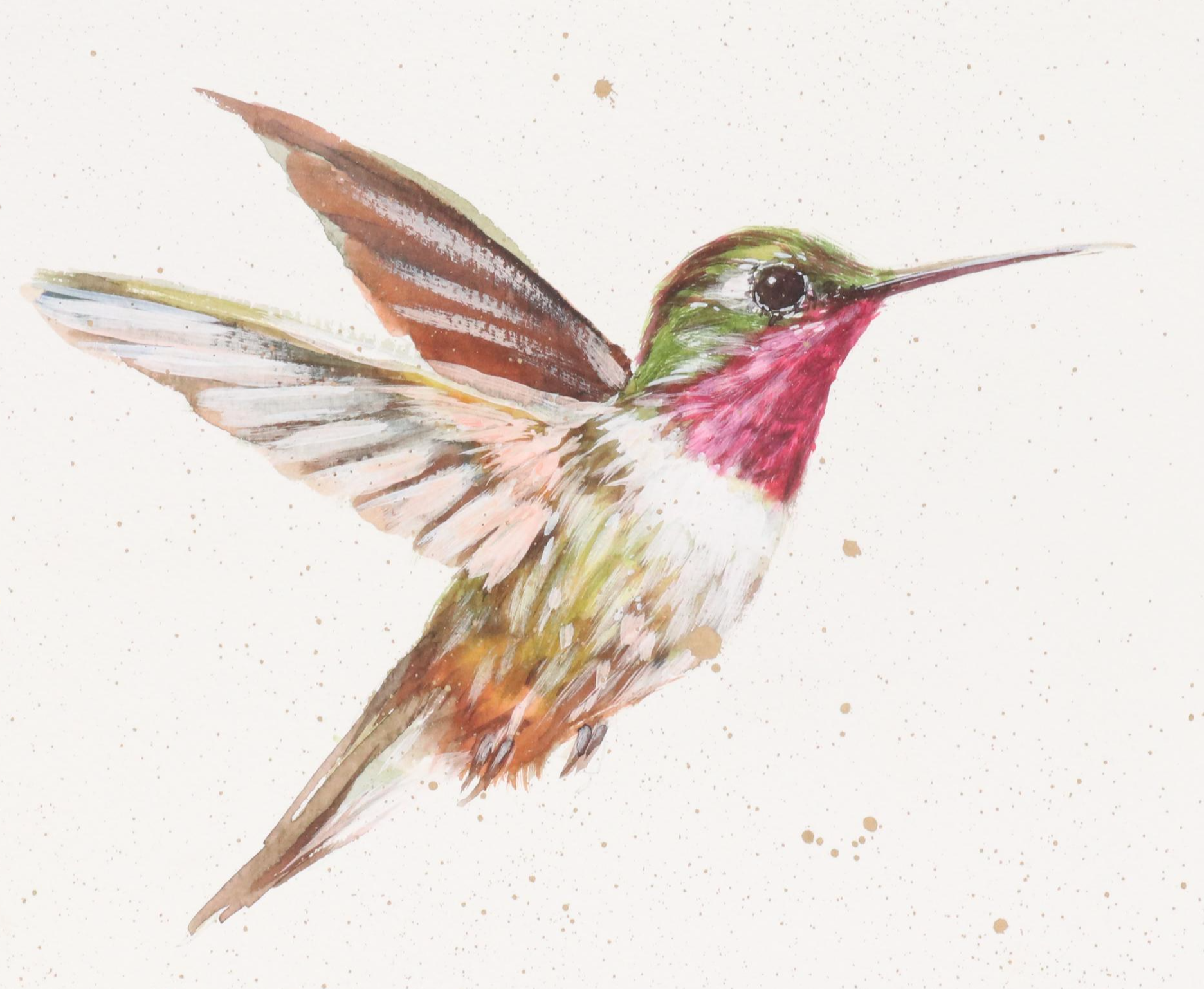 Inga Kovalenko Watercolor Painting of a Hummingbird, 2025