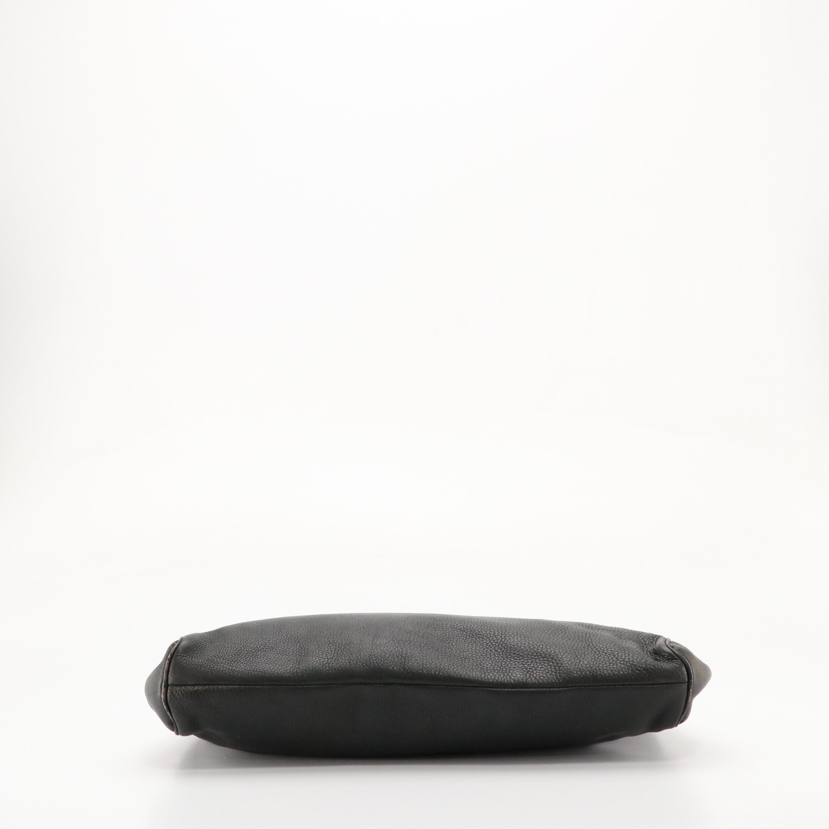 Loewe Top Stitched Shoulder Tote in Black Grained Calfskin Leather