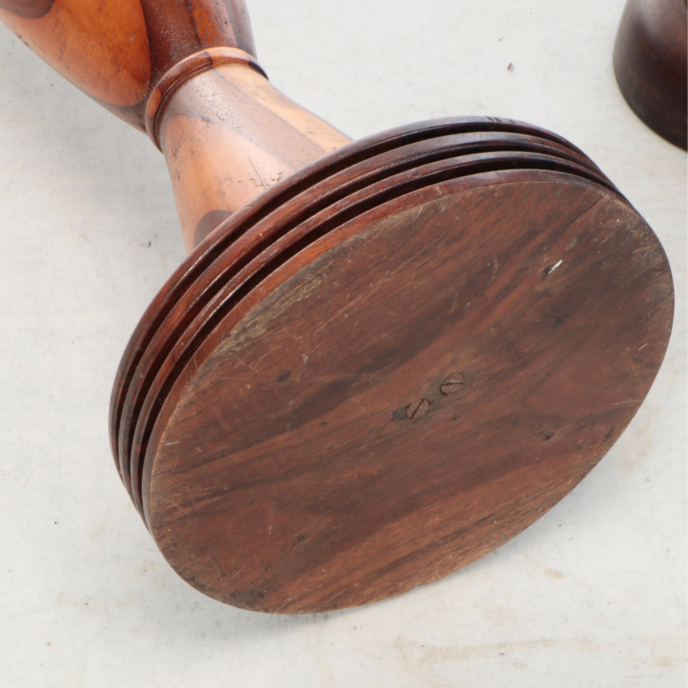 Segmented Wood Pillar Candle Holder and Turned Wood Candle Pricket