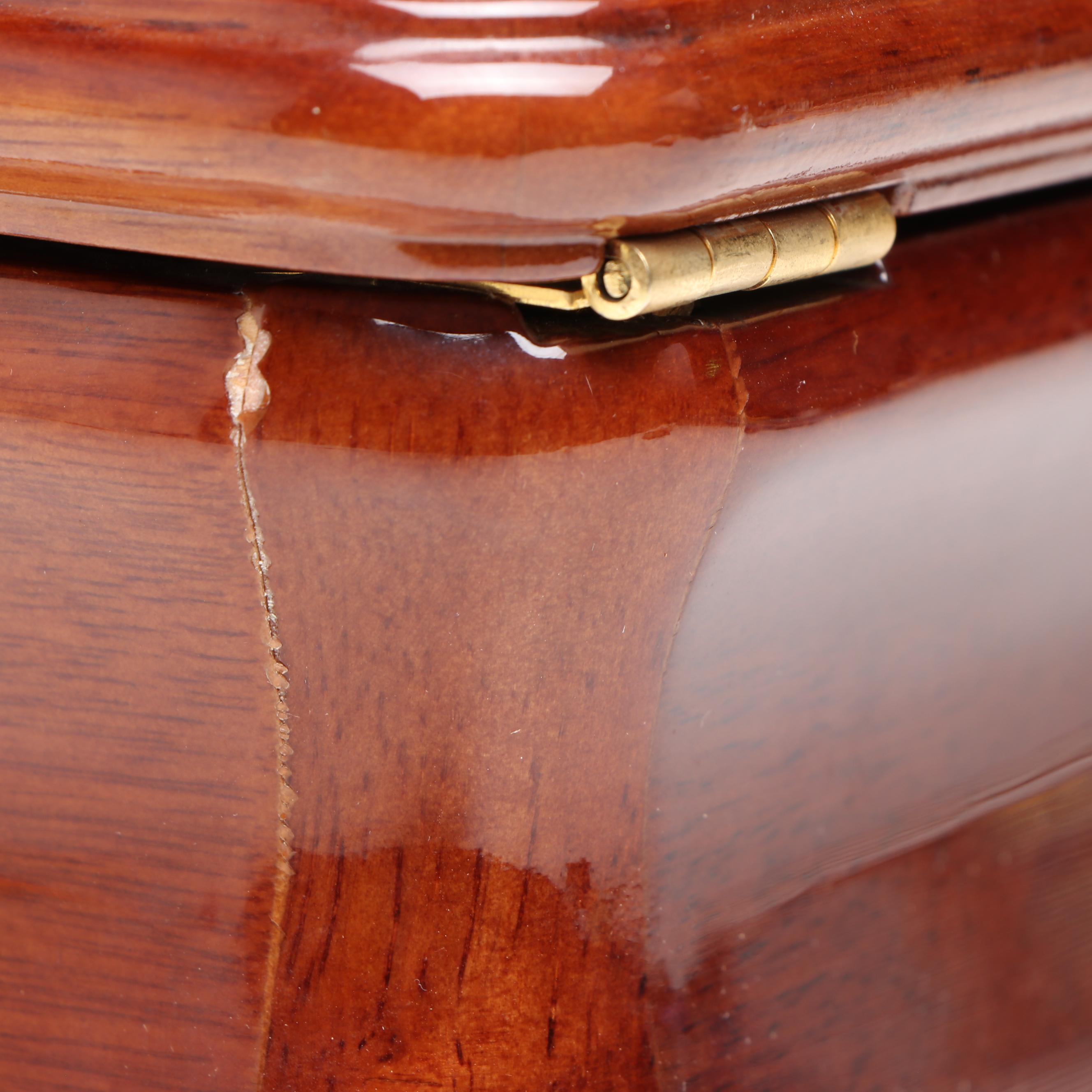 Alexander Kalifano Burlwood Marquetry Cedar Lined Humidor with Hygrometer