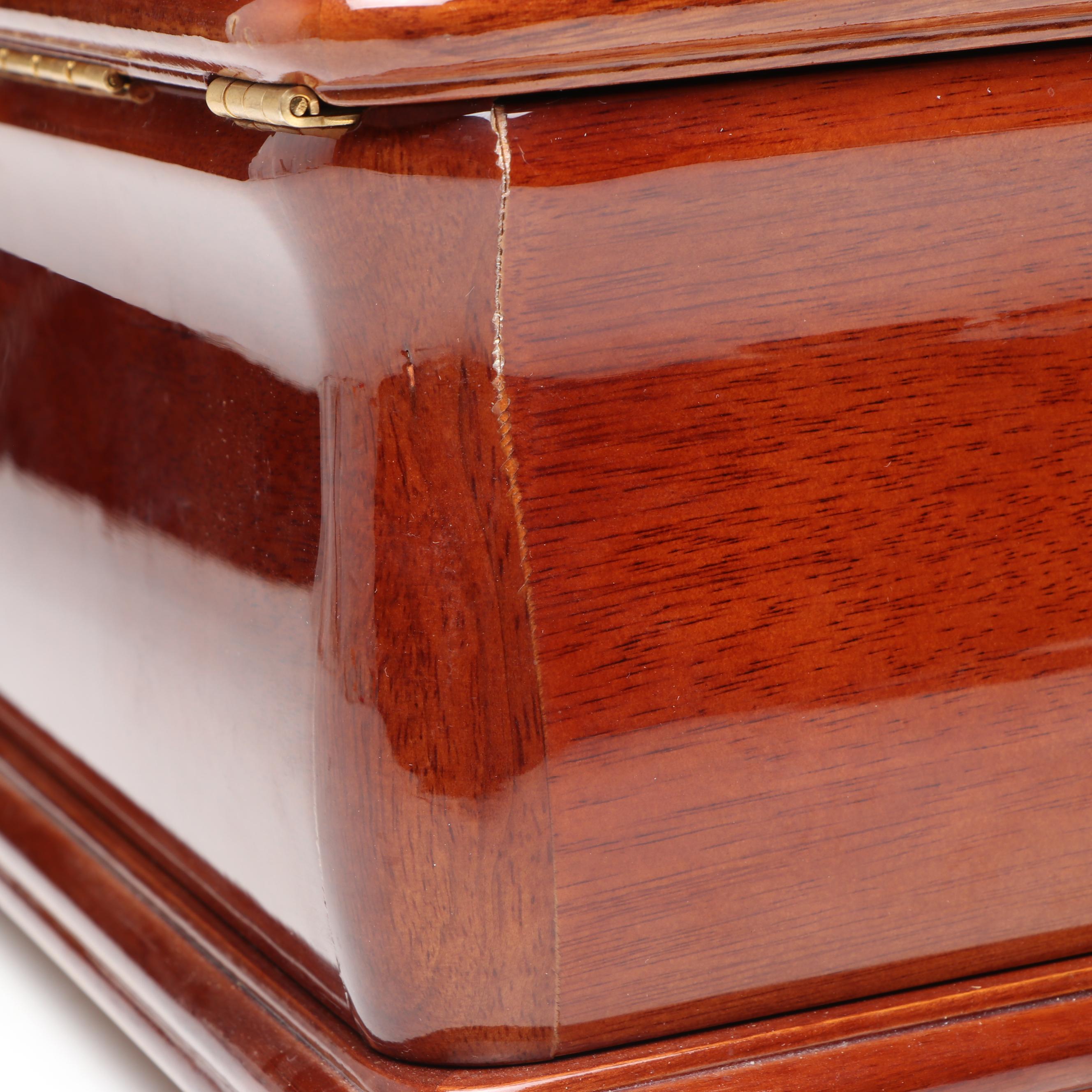 Alexander Kalifano Burlwood Marquetry Cedar Lined Humidor with Hygrometer