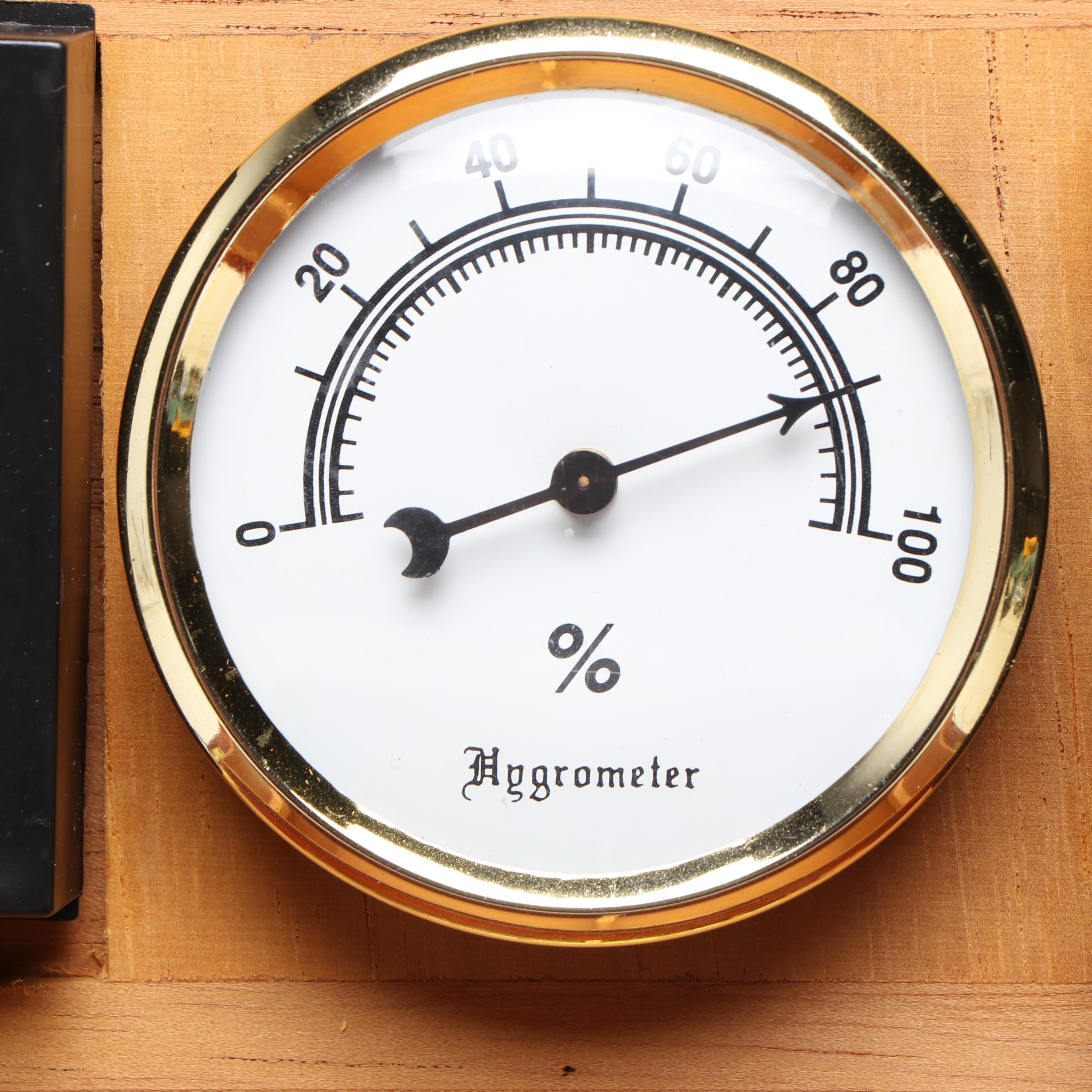 Alexander Kalifano Burlwood Marquetry Cedar Lined Humidor with Hygrometer