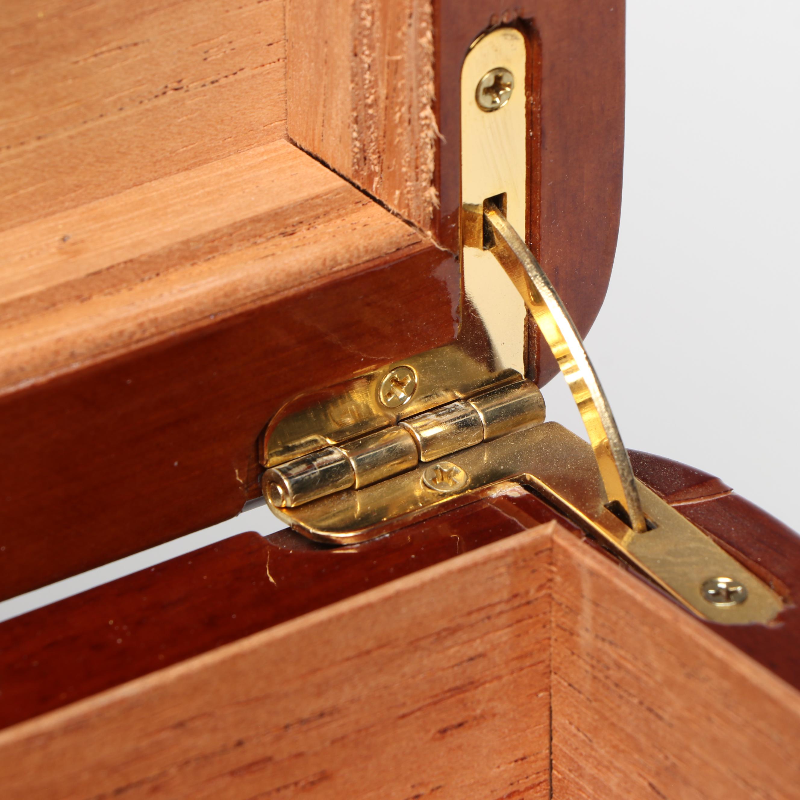 Alexander Kalifano Burlwood Marquetry Cedar Lined Humidor with Hygrometer