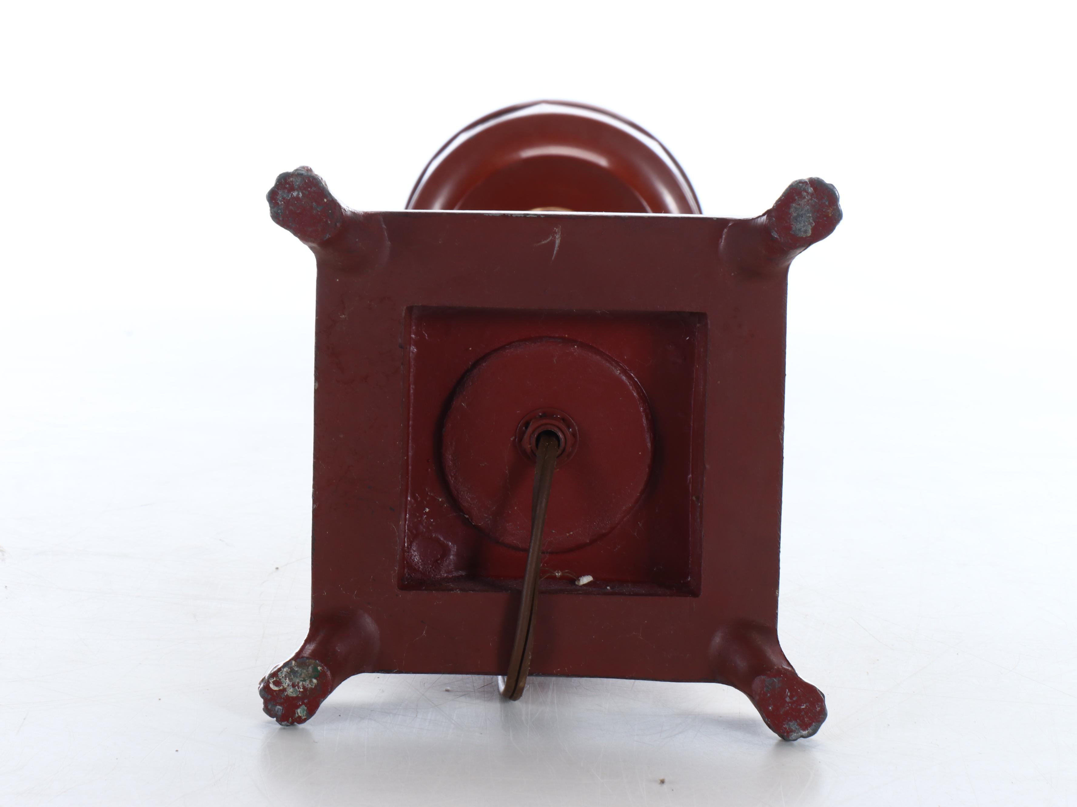 French Empire Style Red Toleware Table Lamp