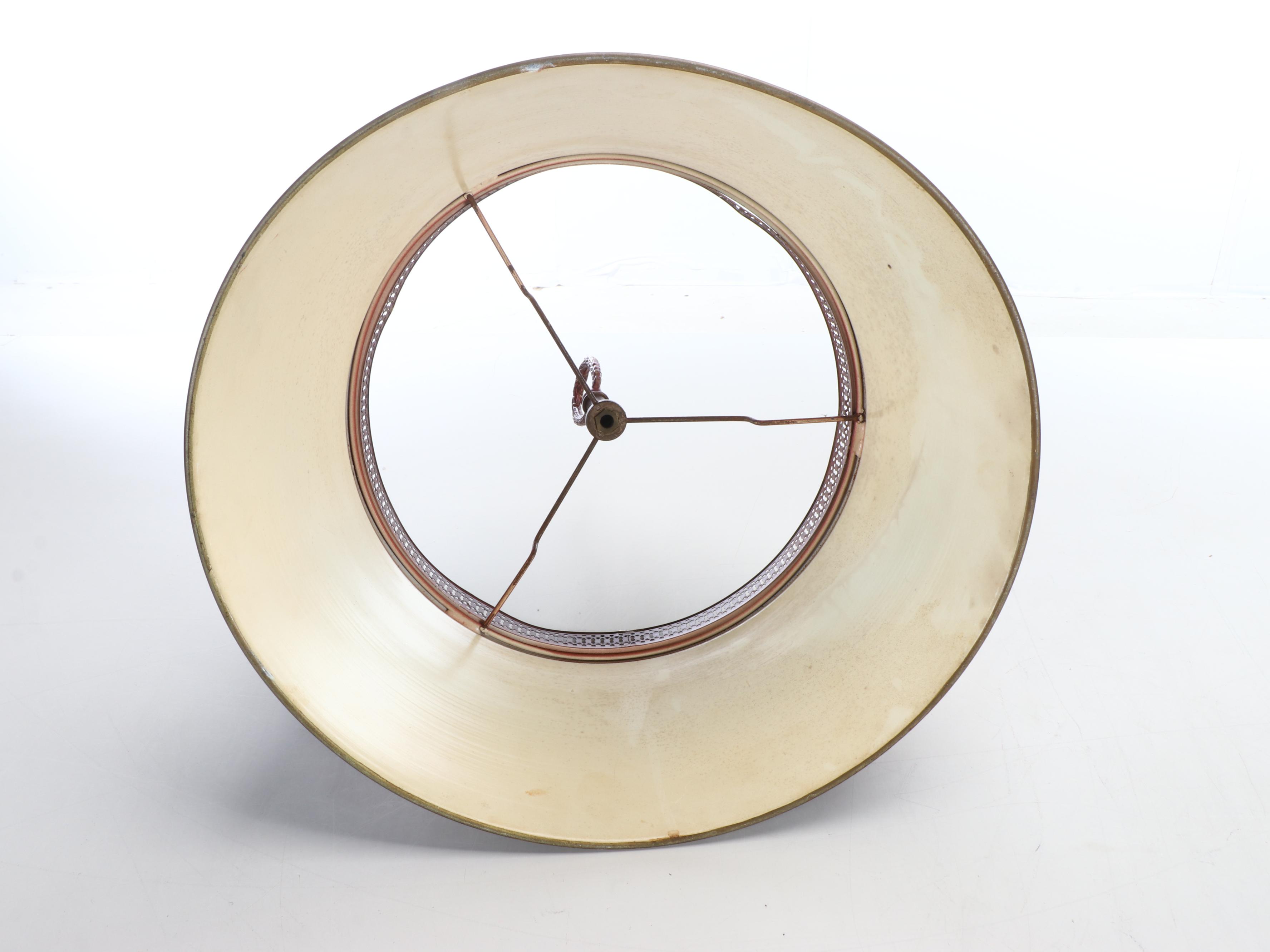 French Empire Style Red Toleware Table Lamp