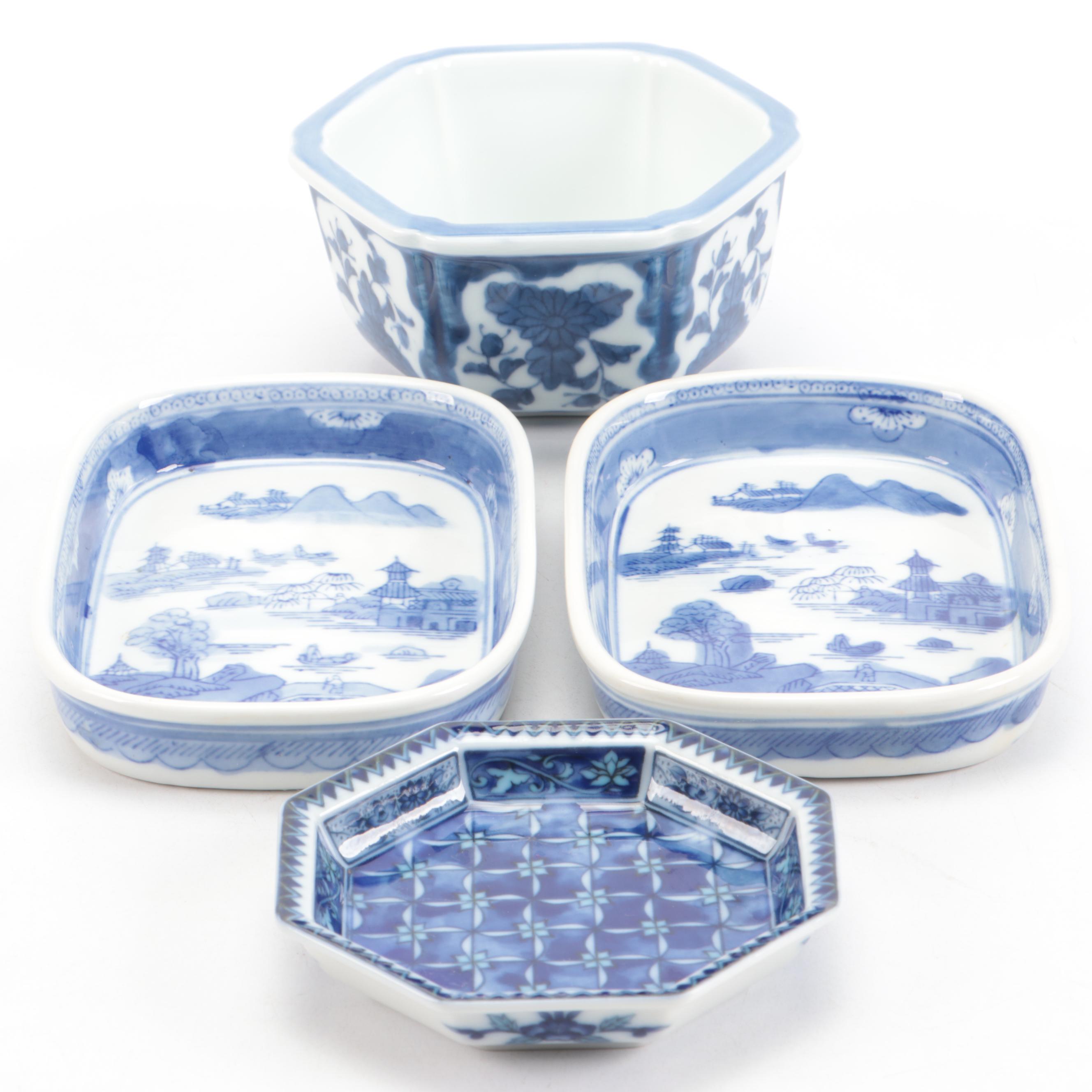 Chinese Porcelain Canton Style with Other Dishes and Bowl
