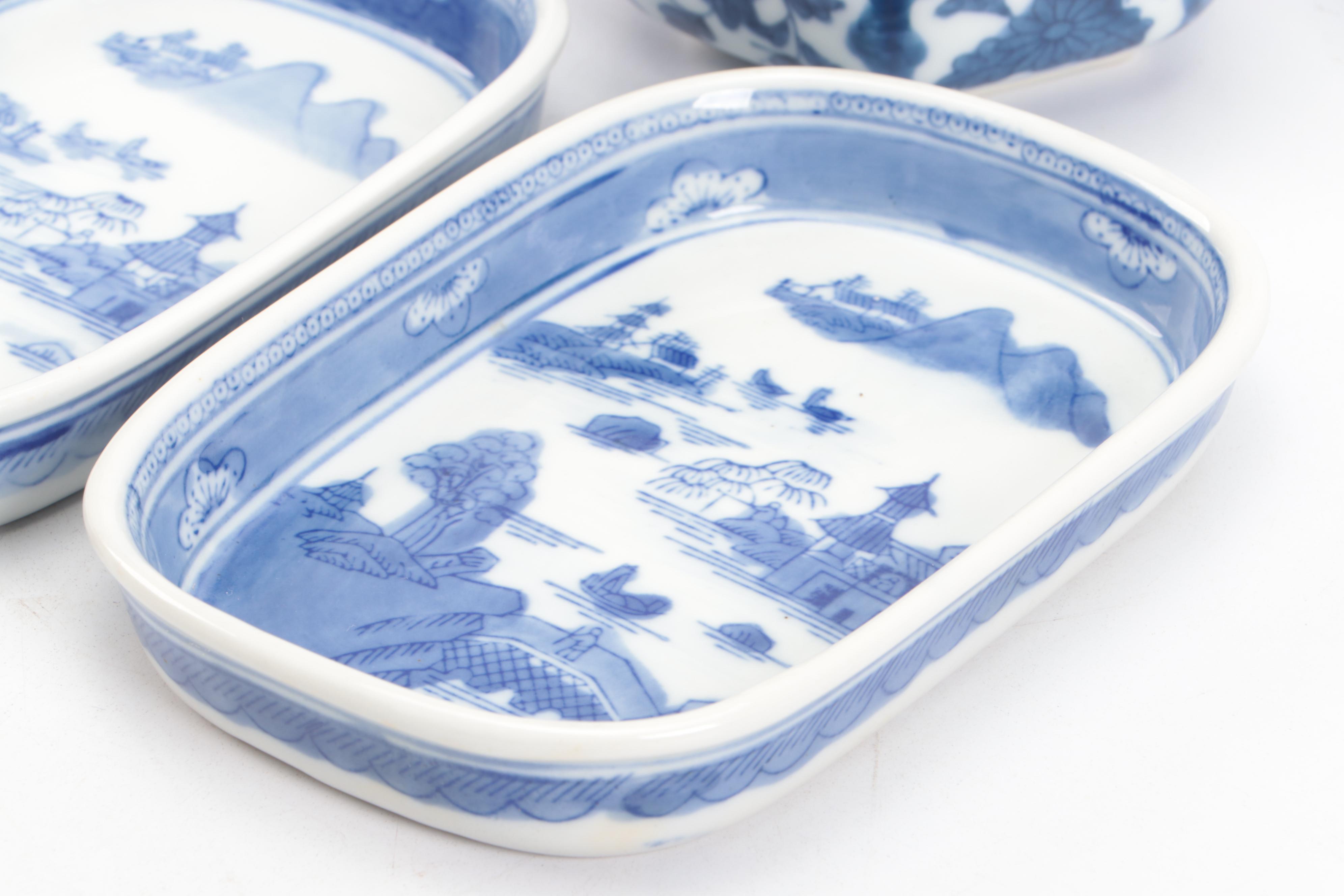 Chinese Porcelain Canton Style with Other Dishes and Bowl