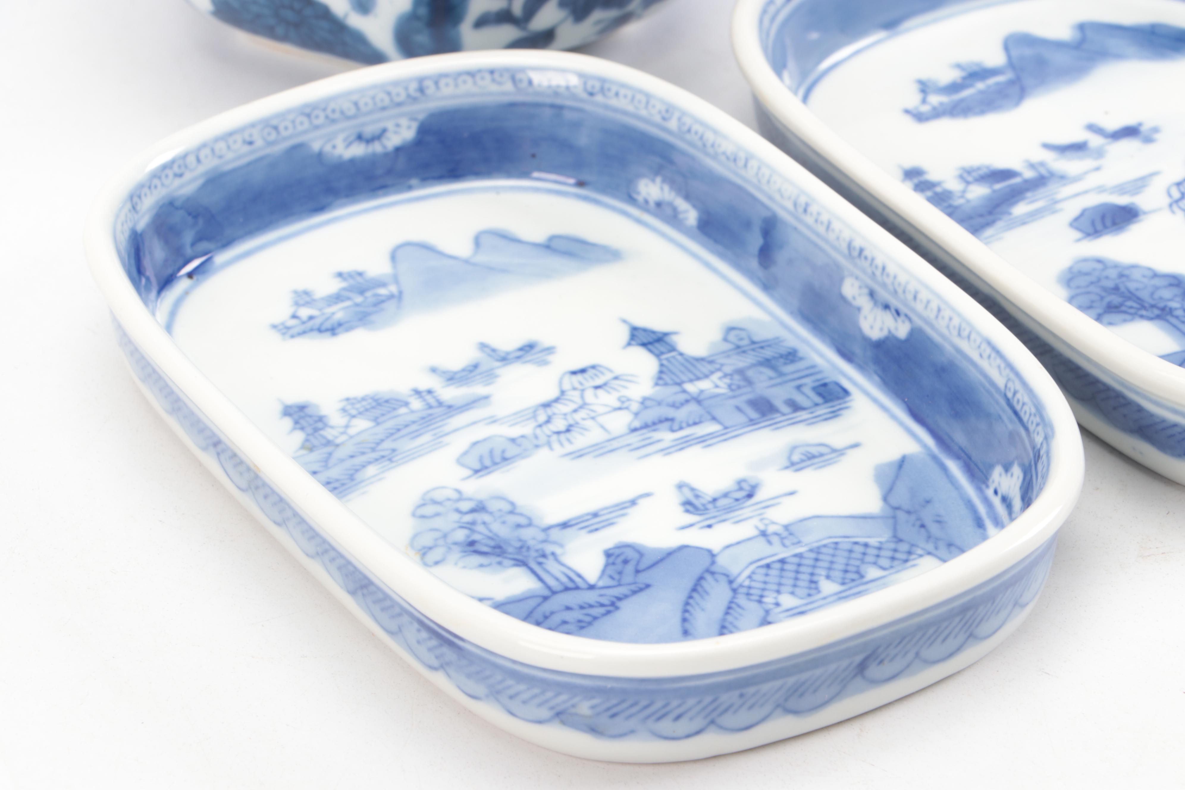 Chinese Porcelain Canton Style with Other Dishes and Bowl