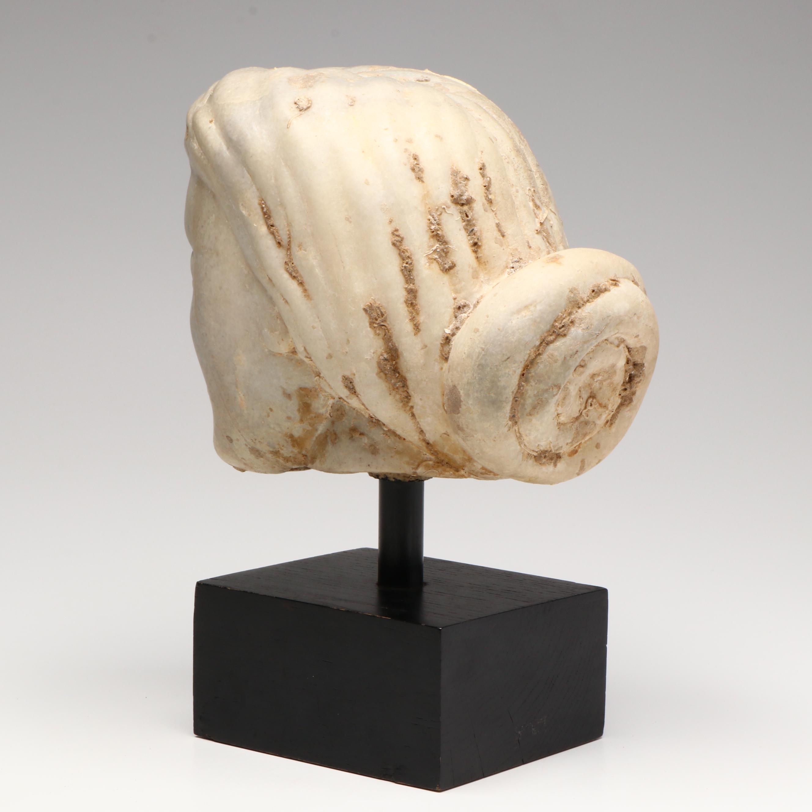 Ancient Roman Marble Female Head, Circa 14th–15th CE