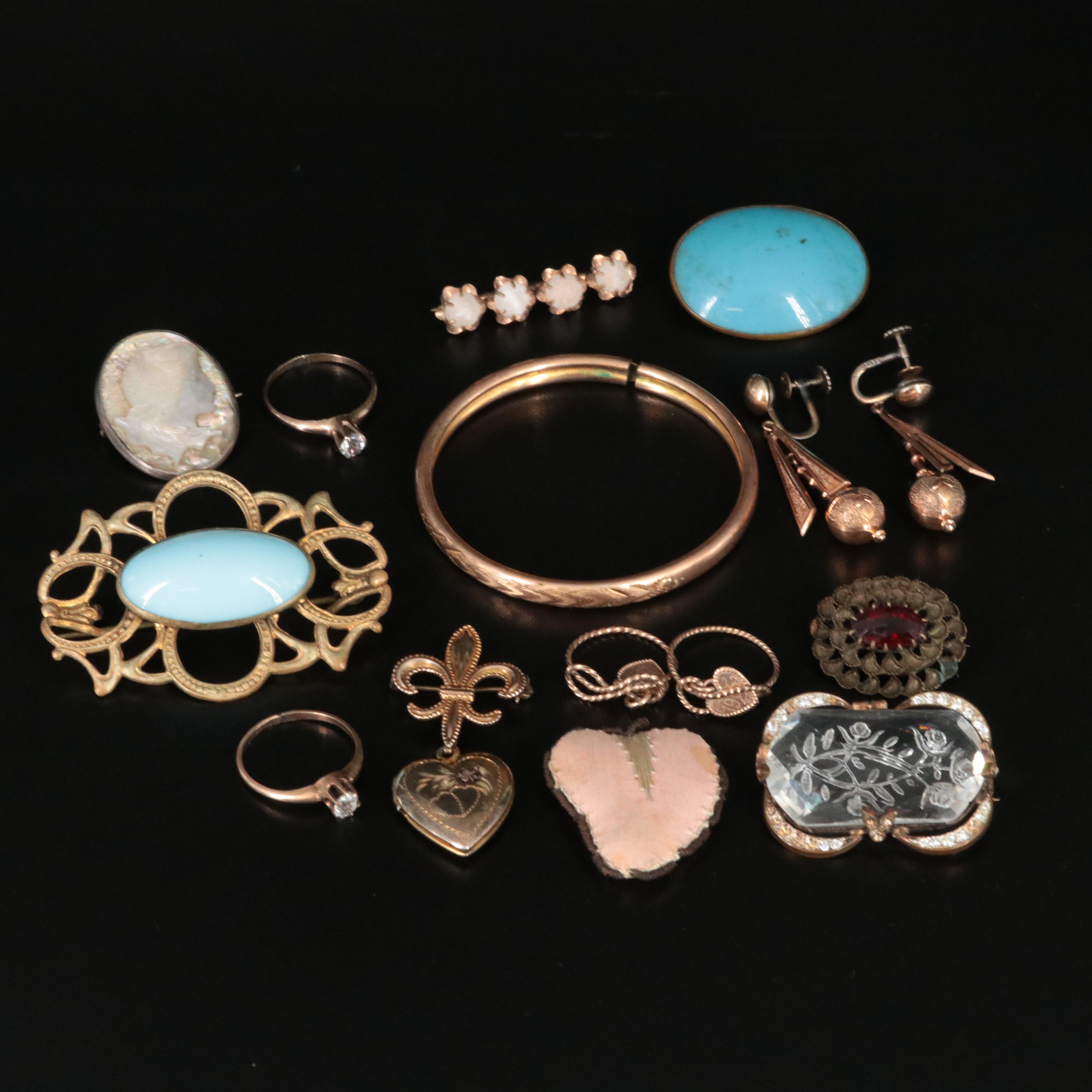 Vintage/ Antique Jewelry Collection Featuring Sterling and Gold-Filled