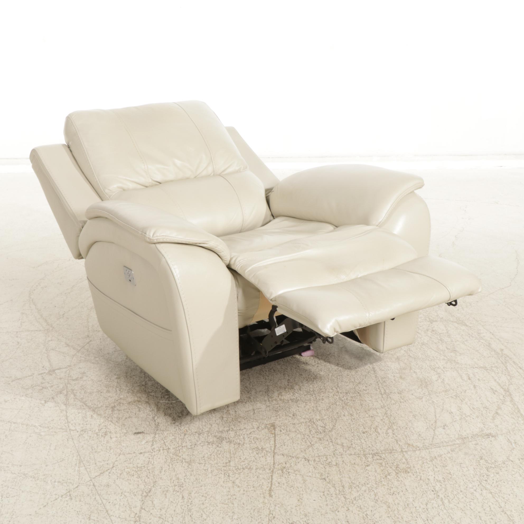 Man Wah Faux Leather Electric Recliner, 21st Century