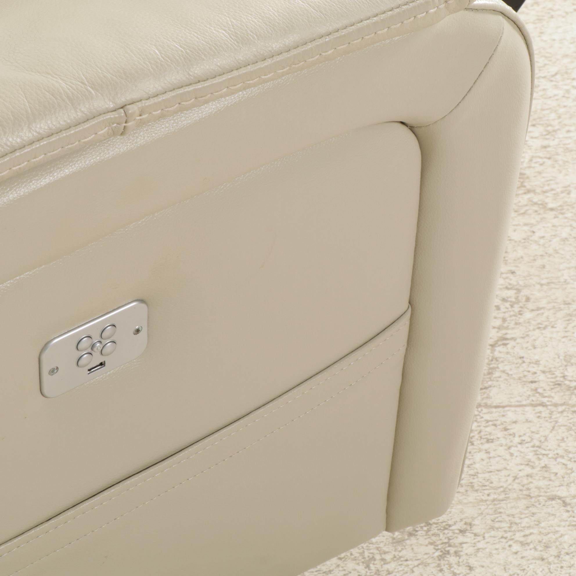 Man Wah Faux Leather Electric Recliner, 21st Century