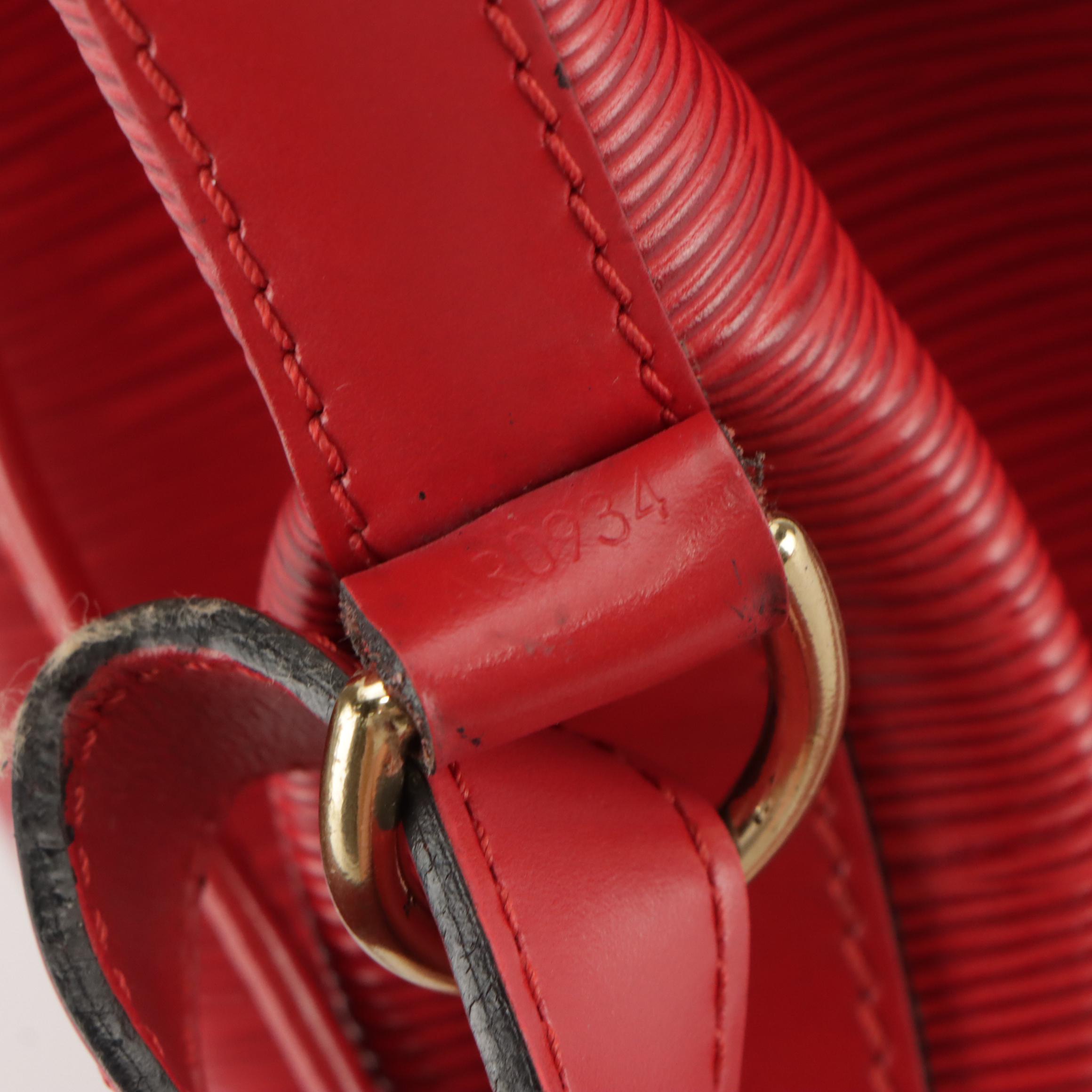 Louis Vuitton Noé Bag in Castilian Red Epi/Smooth Leather