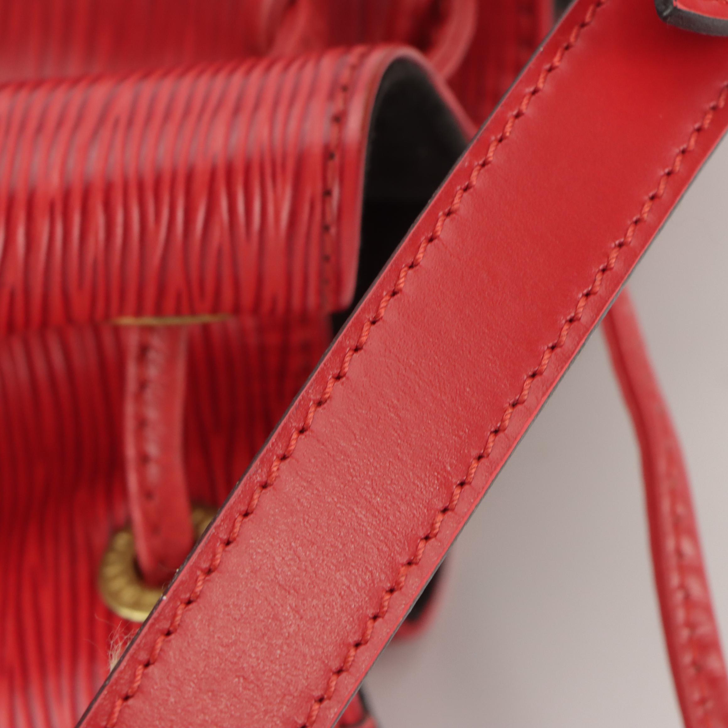 Louis Vuitton Noé Bag in Castilian Red Epi/Smooth Leather