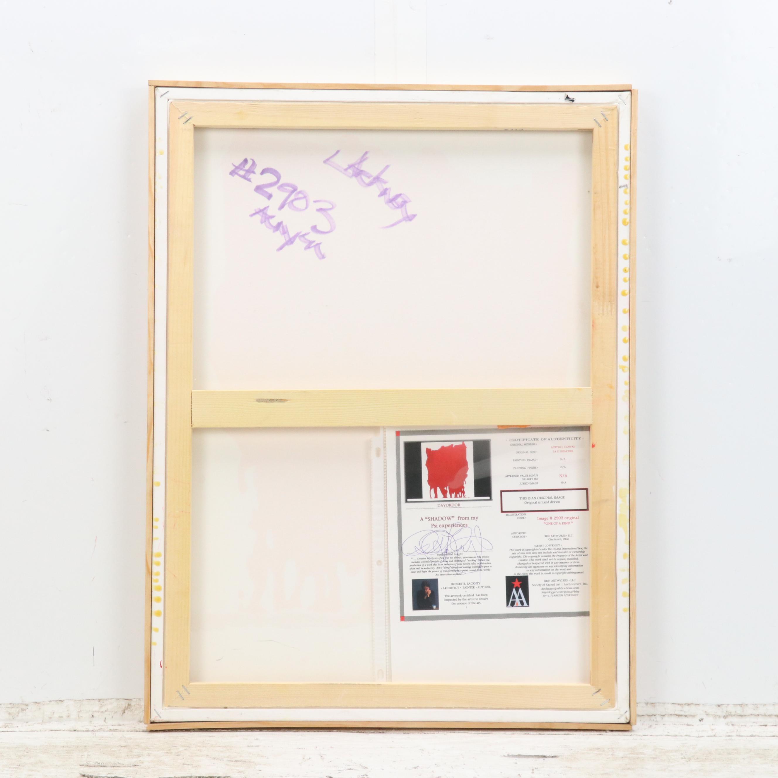 Robert R. Lackney Abstract Acrylic Painting "Shadow," 21st Century