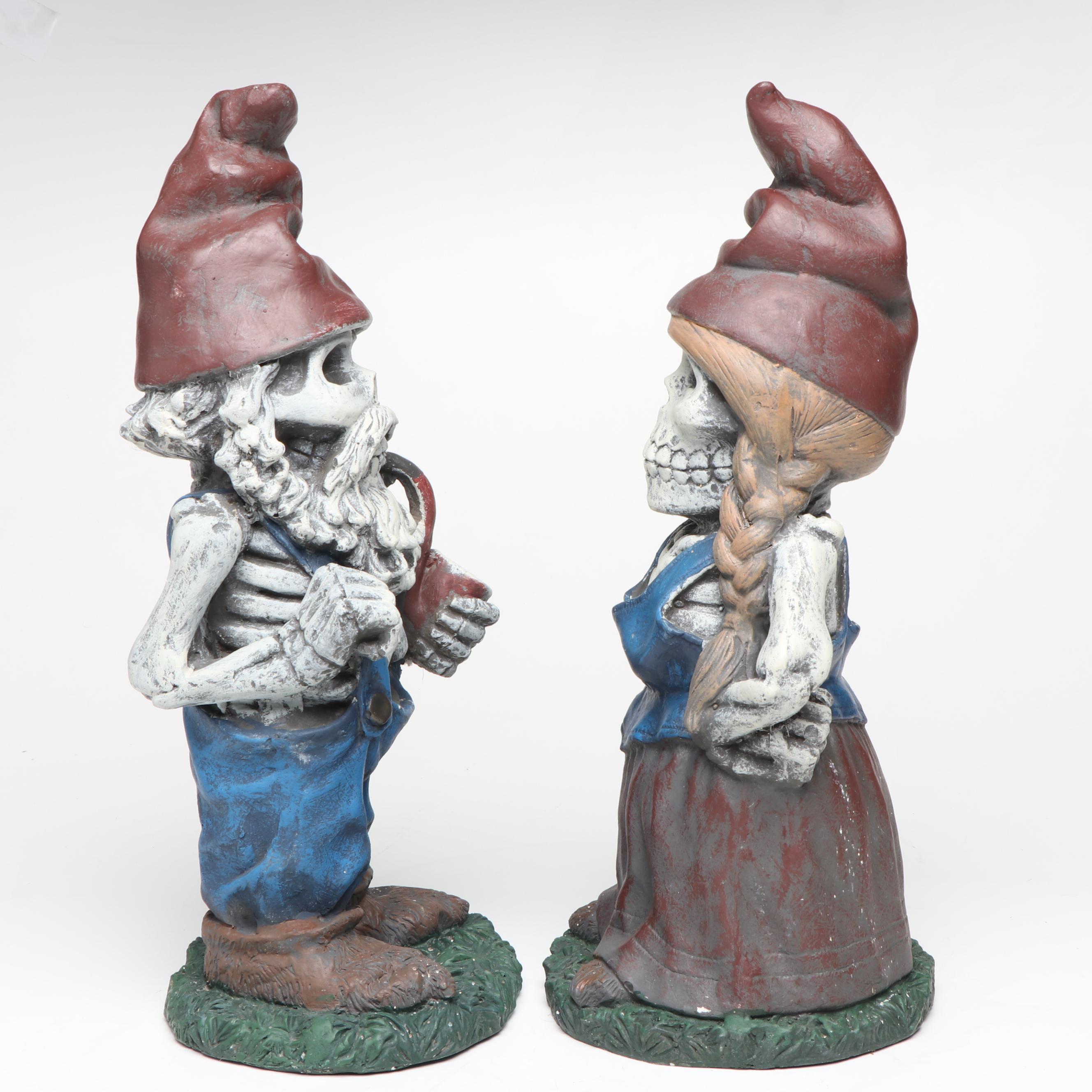 Accents Unlimited Polychrome Decorated Skeleton Garden Gnomes, 2012