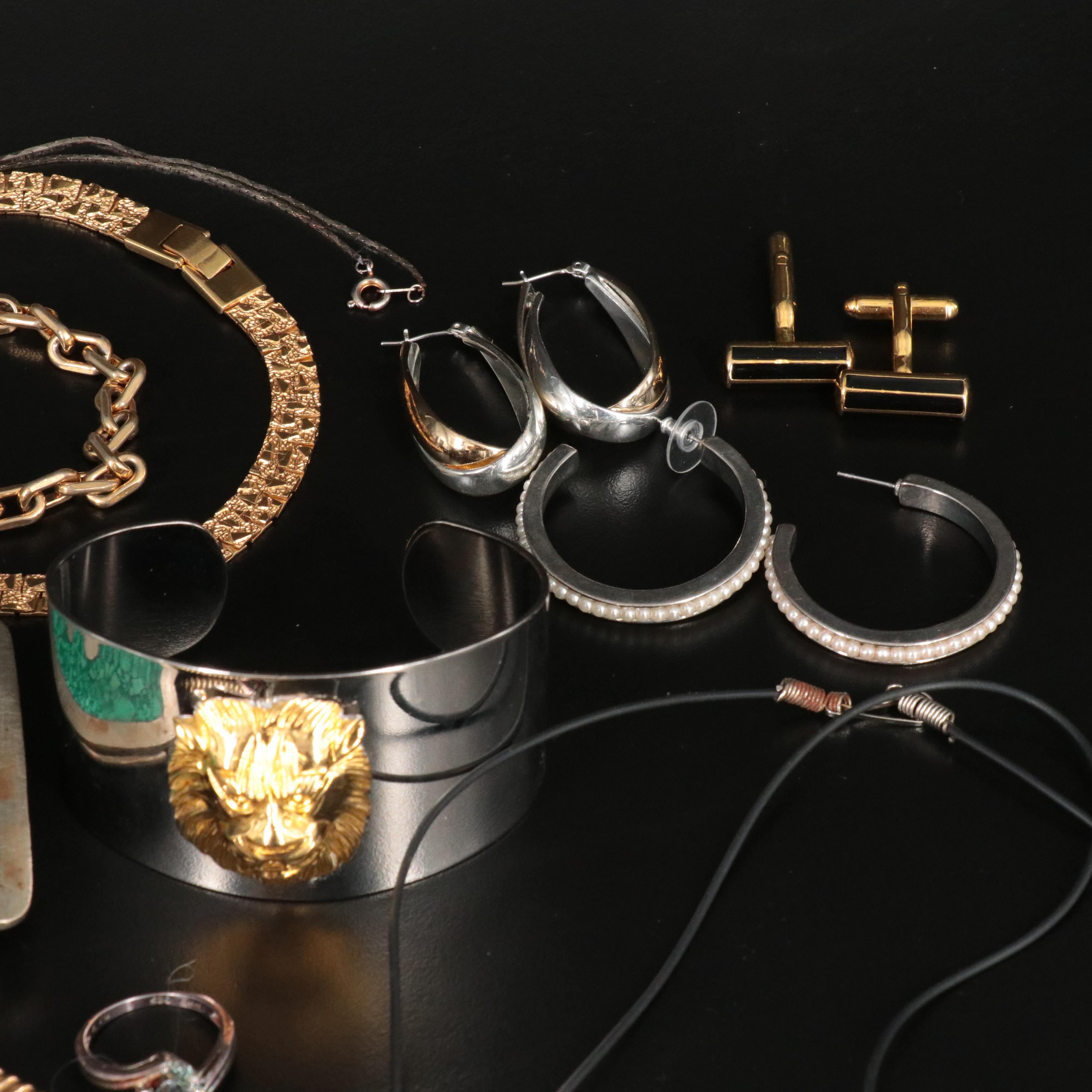 Costume Jewelry Collection Featuring Faux Pearl and Sapphire