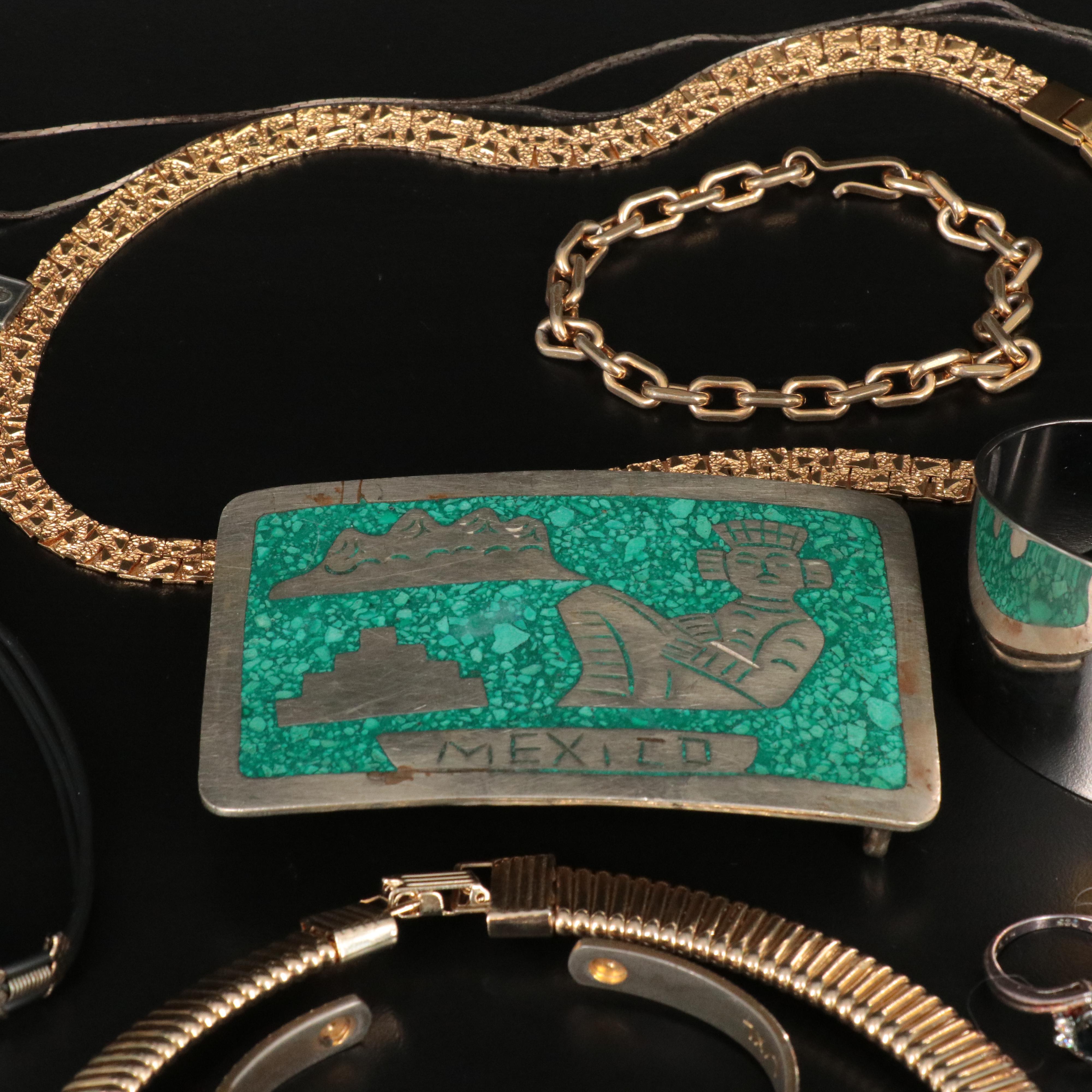 Costume Jewelry Collection Featuring Faux Pearl and Sapphire