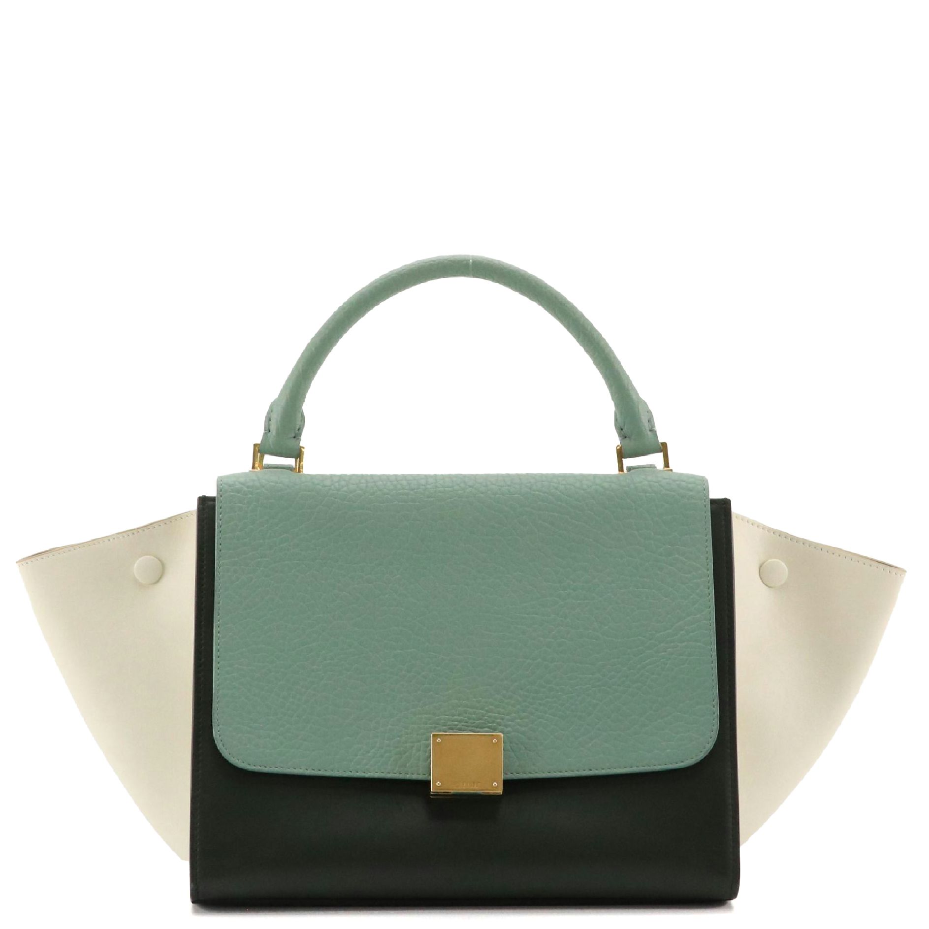 Céline Trapeze Two-Way Tote in Tricolor Grained and Smooth Calfskin Leather