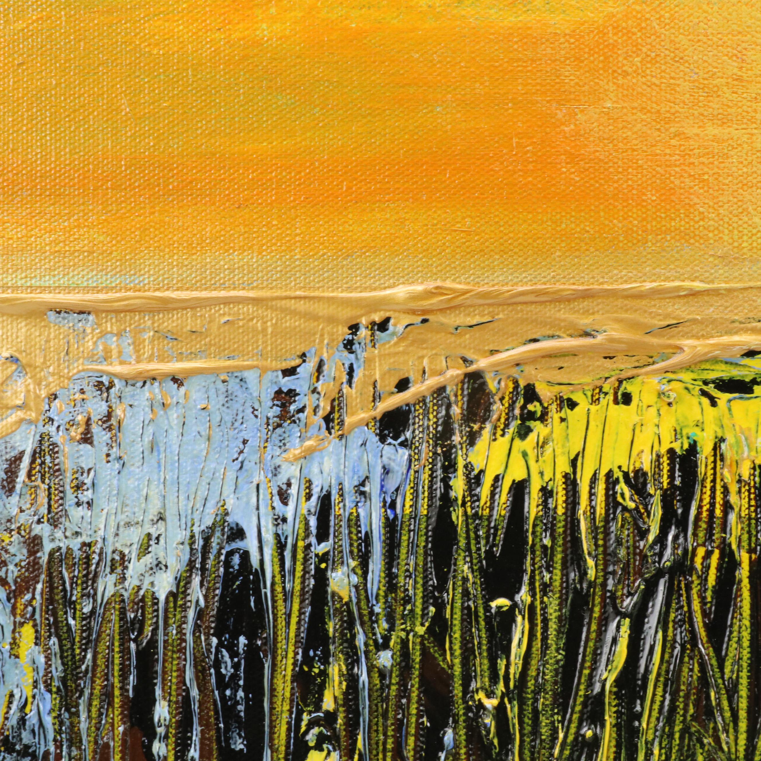 Robert R. Lackney Abstract Landscape Acrylic Painting "Marsh," 21st Century