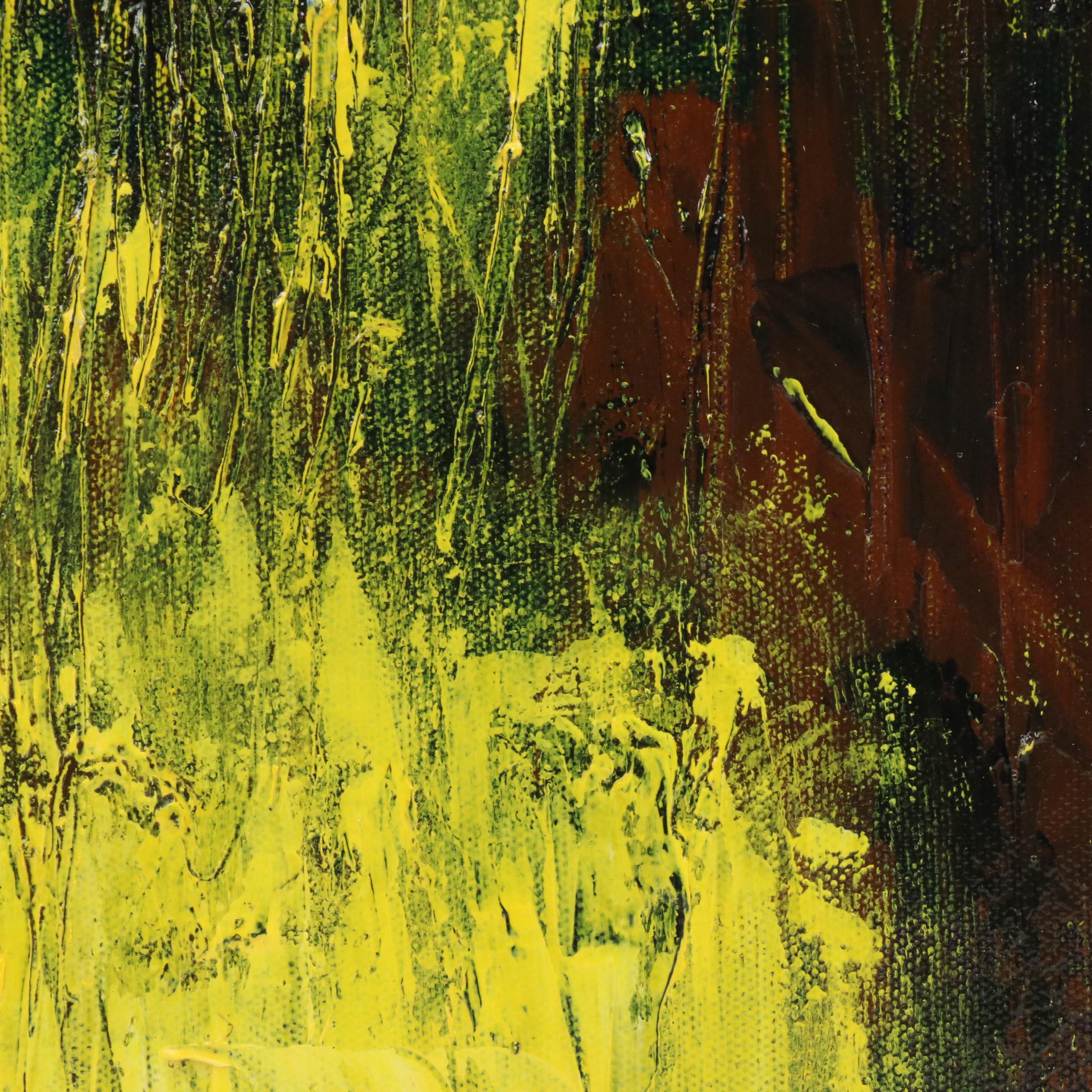 Robert R. Lackney Abstract Landscape Acrylic Painting "Marsh," 21st Century