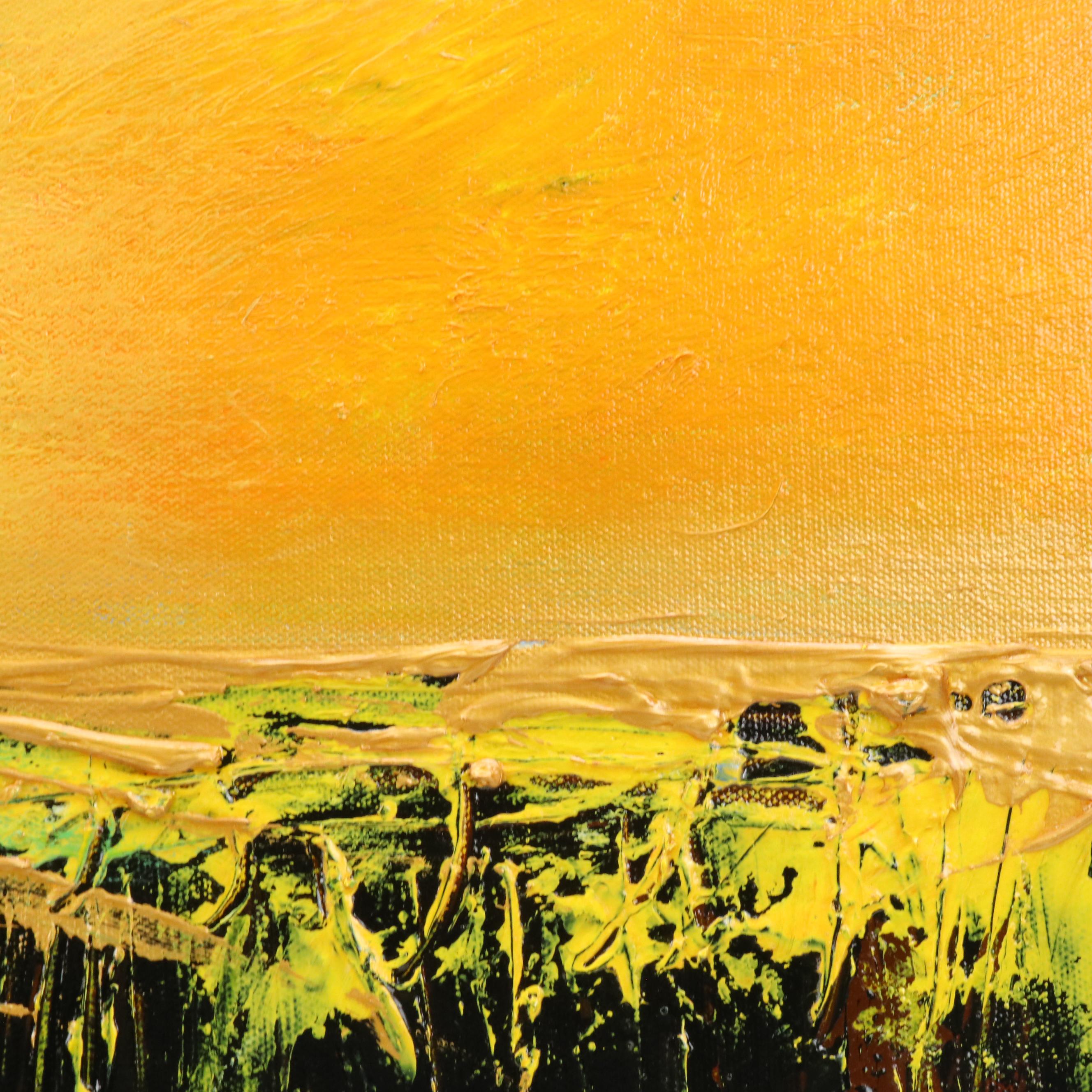 Robert R. Lackney Abstract Landscape Acrylic Painting "Marsh," 21st Century